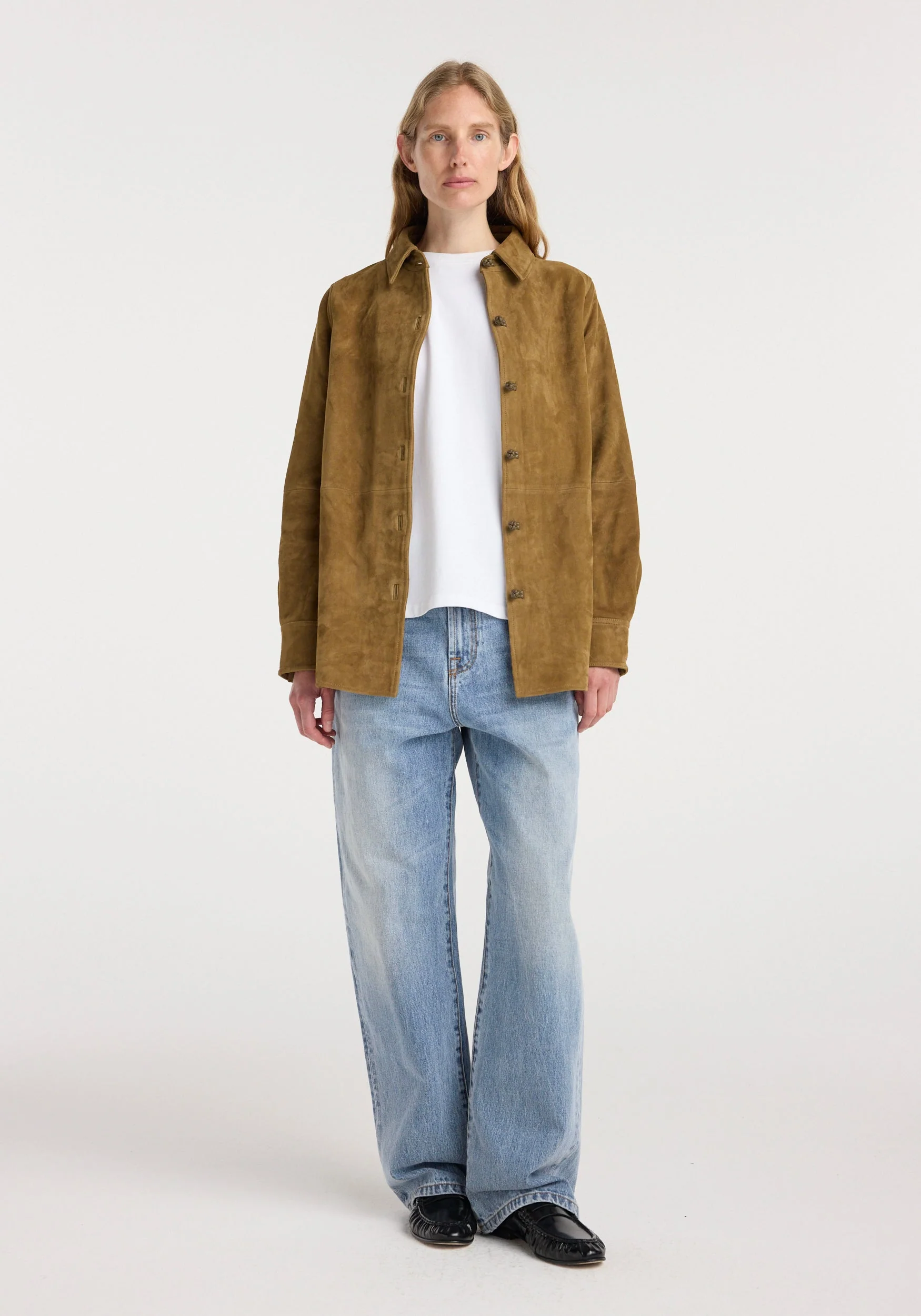 ROHE - Suede pankou overshirt | sage