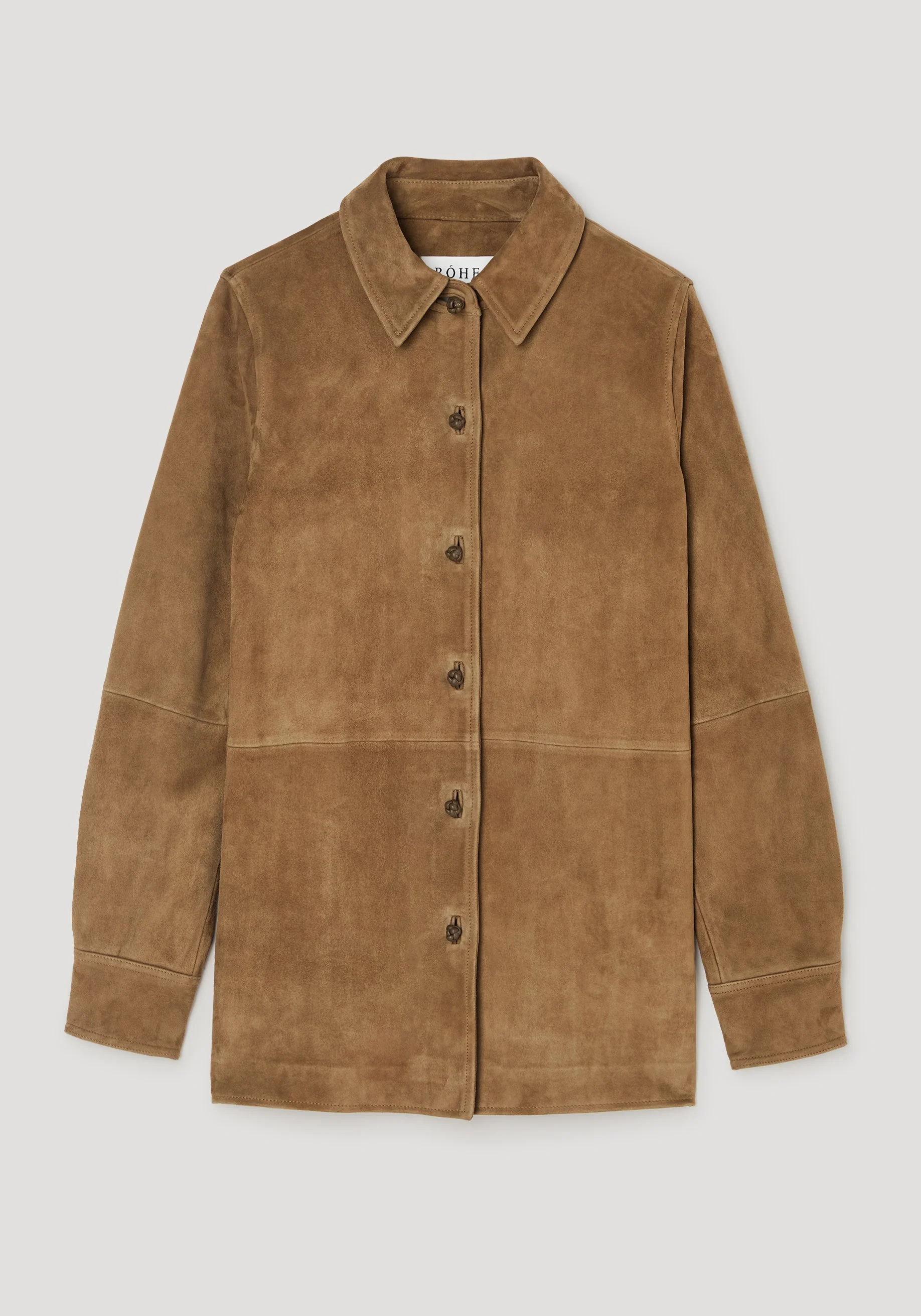 ROHE - Suede pankou overshirt | sage - Image 3