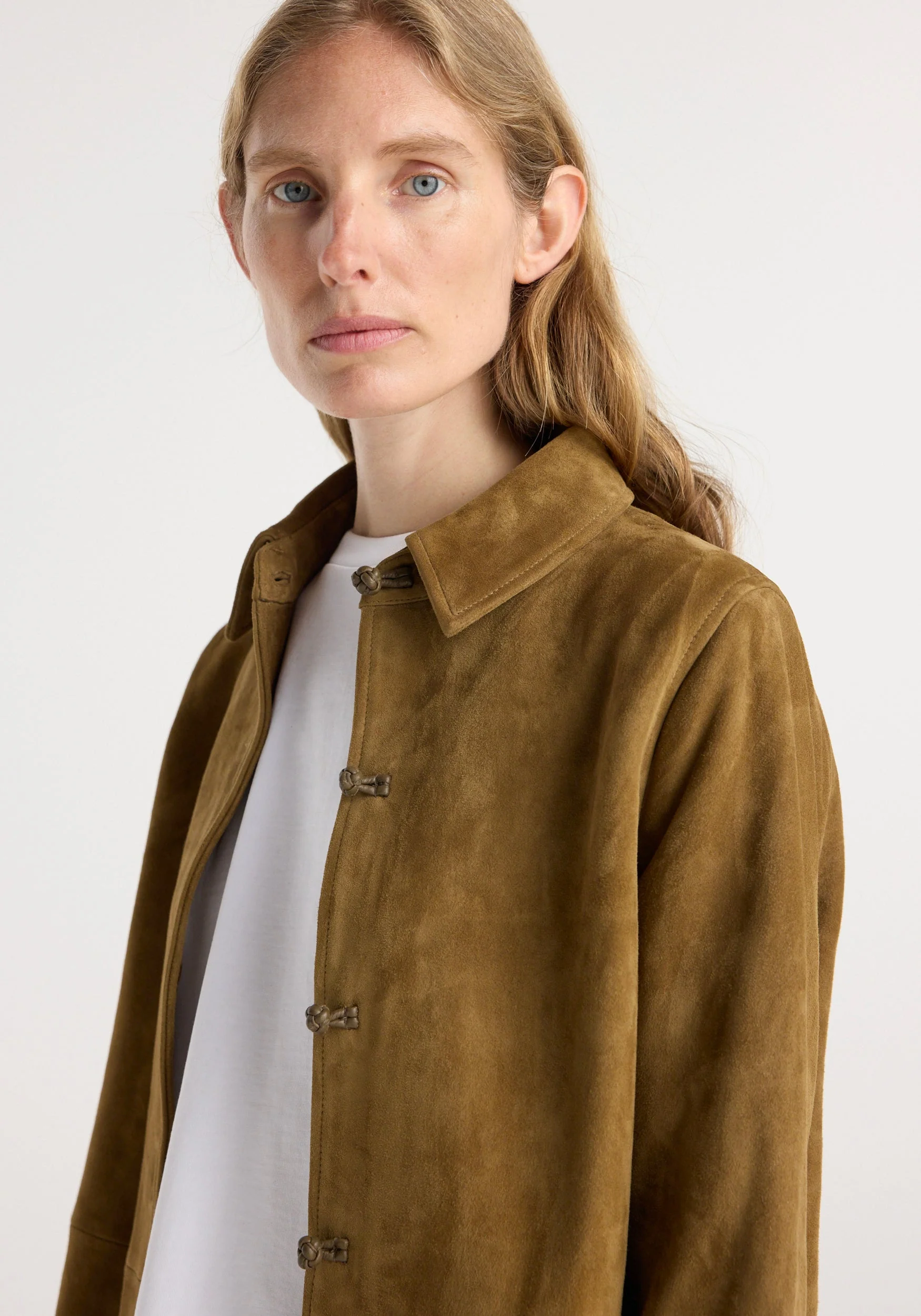ROHE - Suede pankou overshirt | sage - Image 6