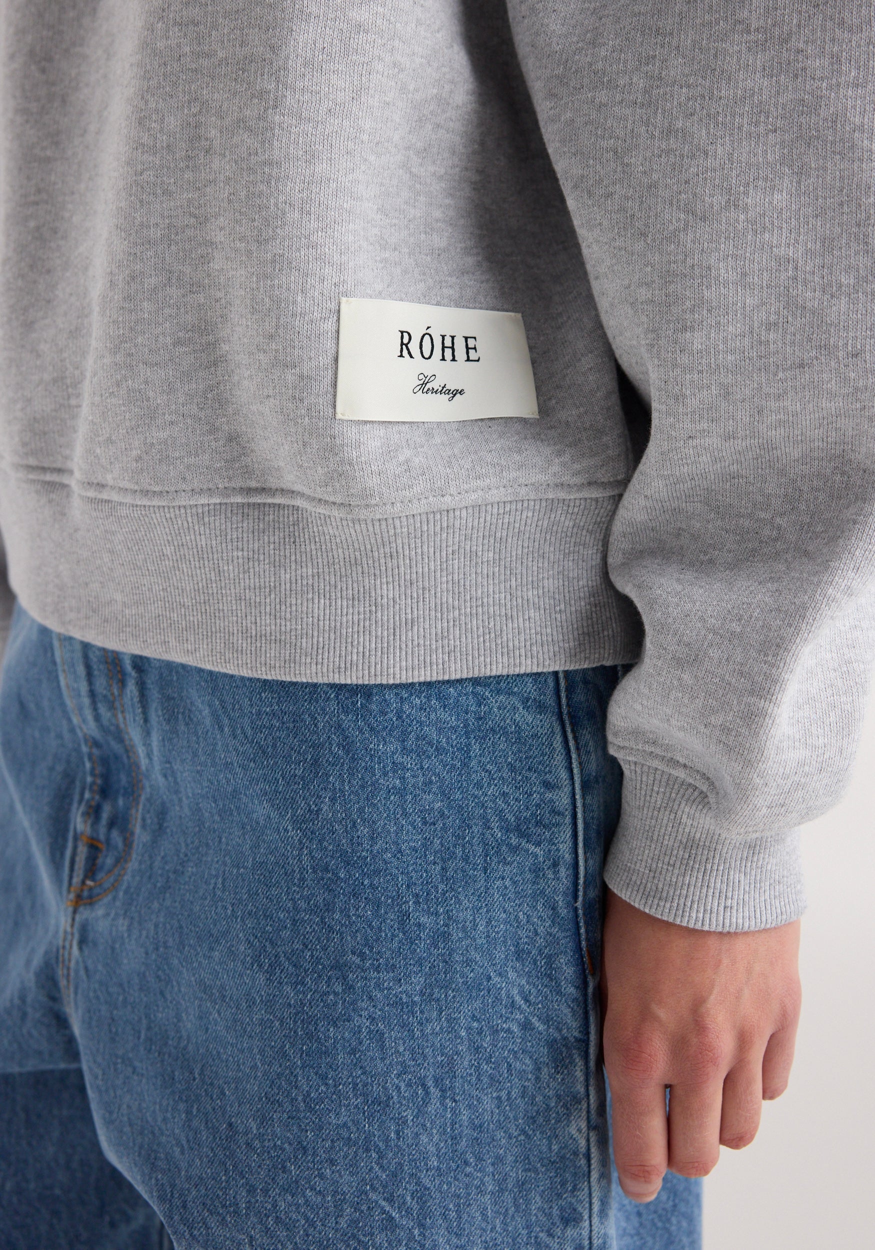 ROHE - Sweatshirt | mid grey melange - Image 5