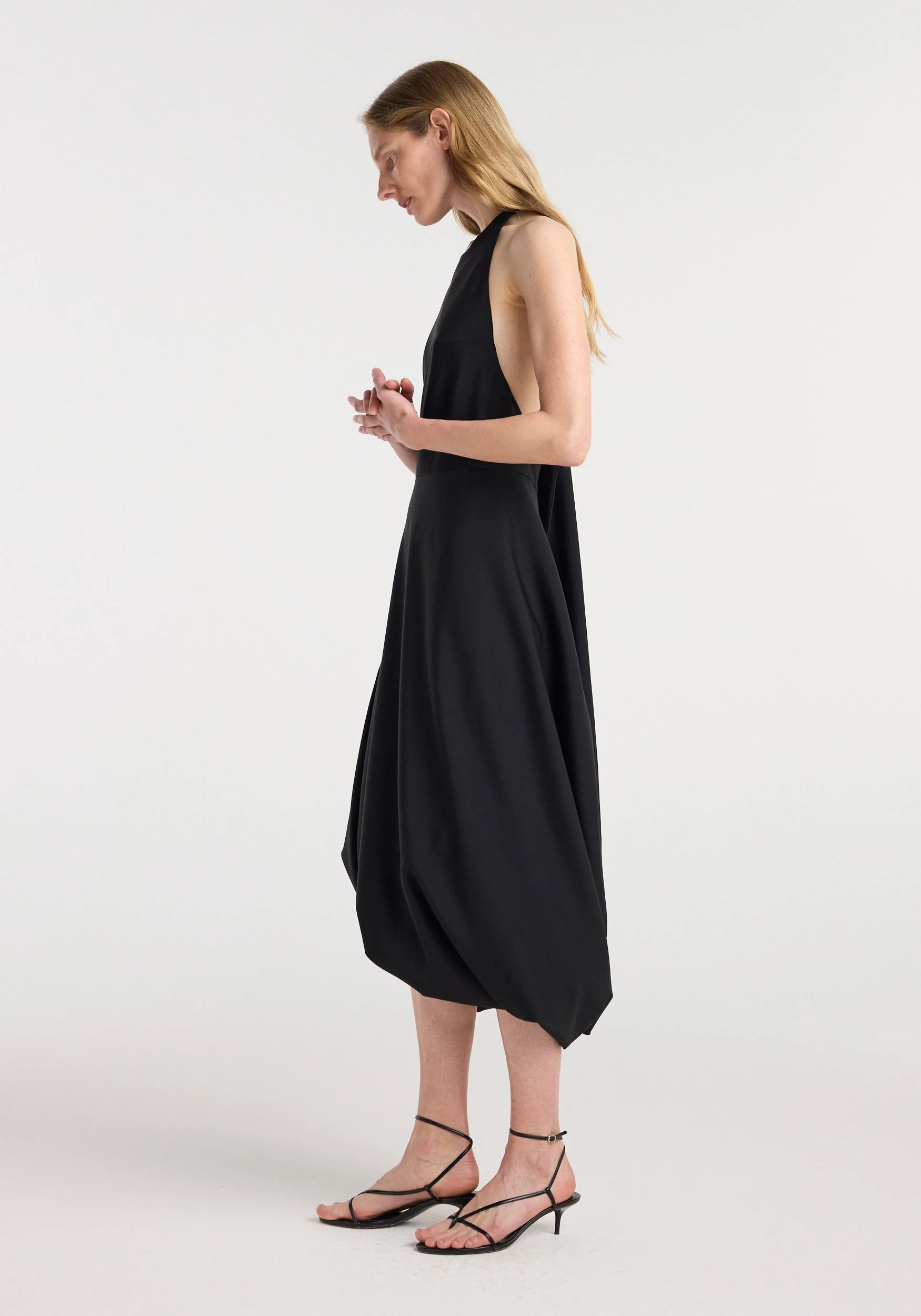 ROHE - Twisted cape dress | black - Image 2
