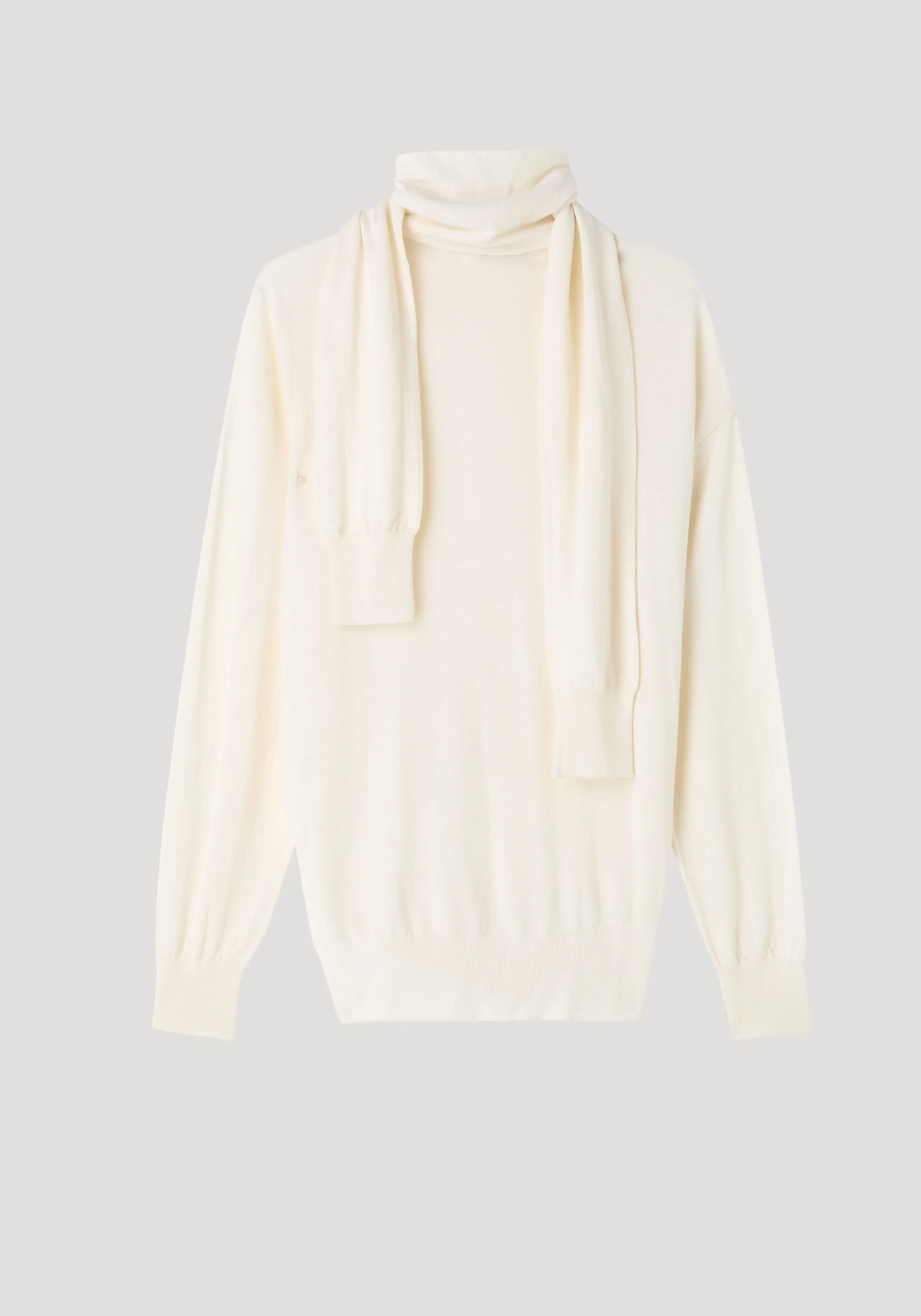 ROHE - Twisted scarf jumper | cream