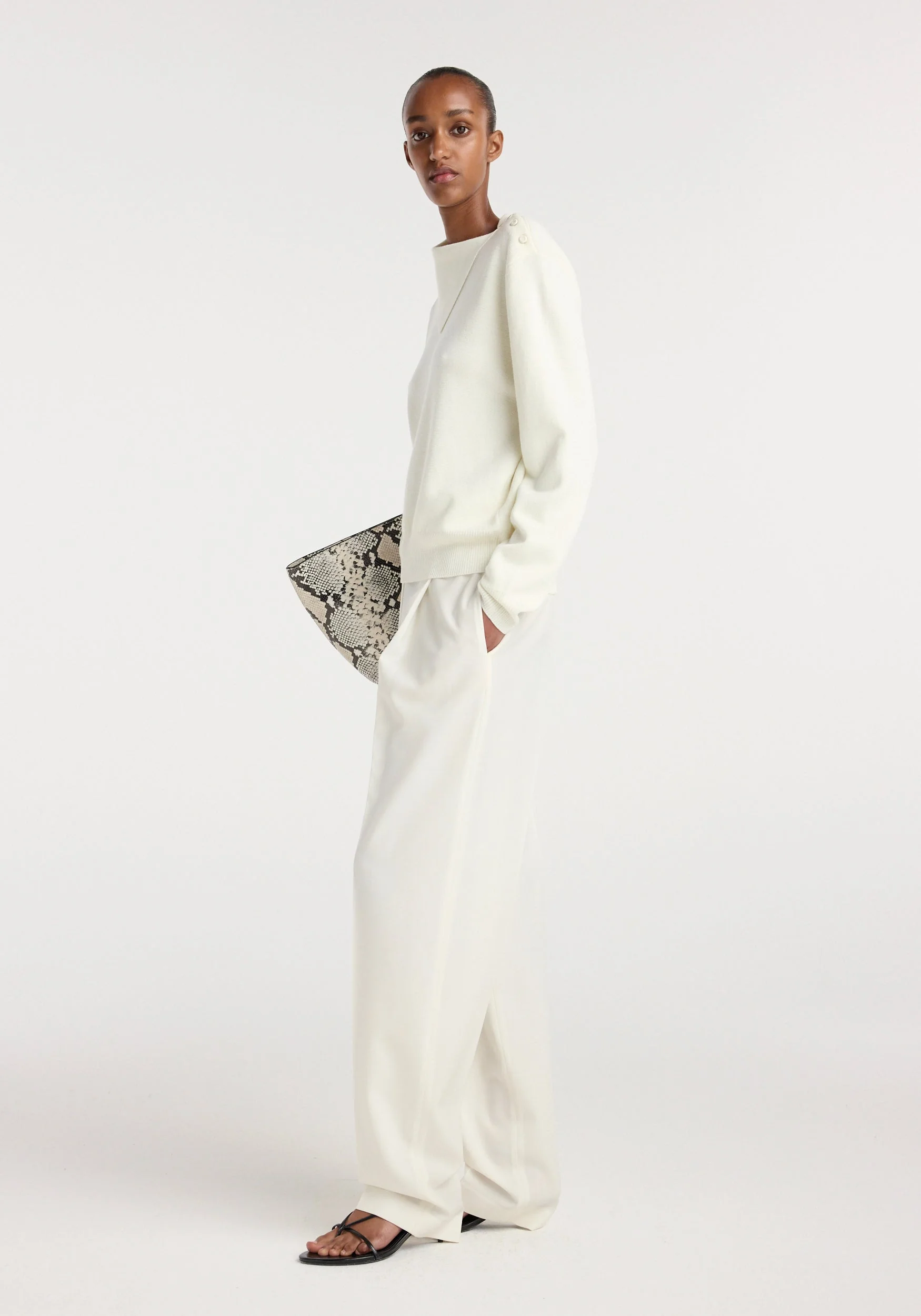 ROHE - Uneven collar polo | off white - Image 2