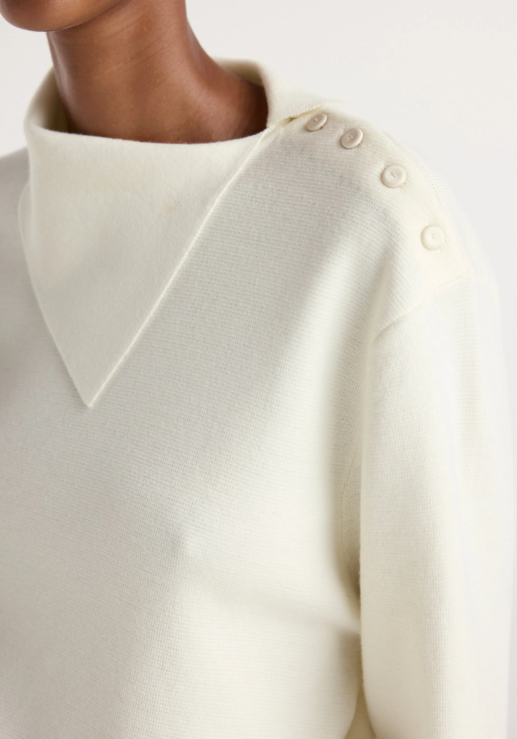 ROHE - Uneven collar polo | off white - Image 5