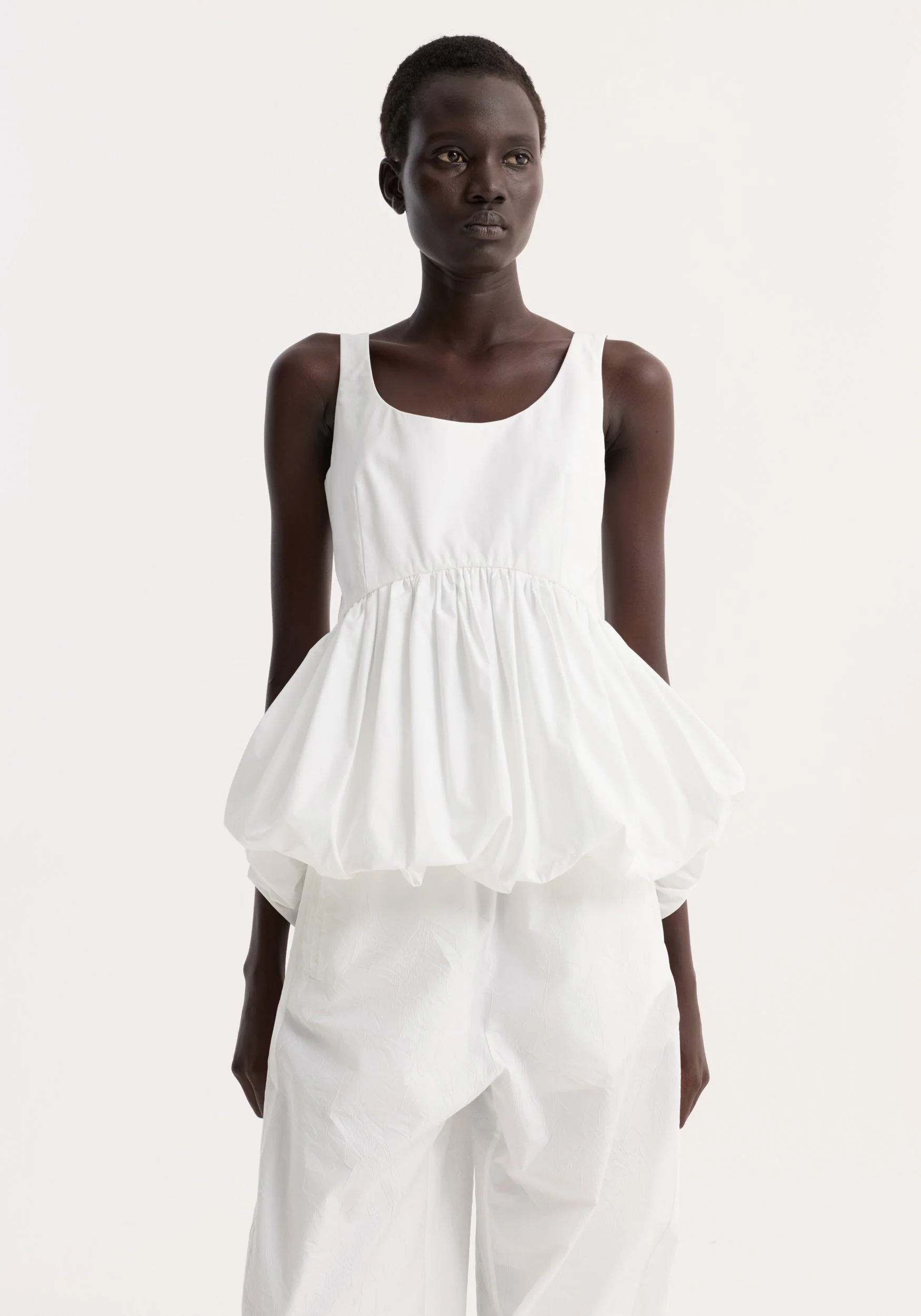 ROHE - Voluminous peplum top | optic white - Image 2