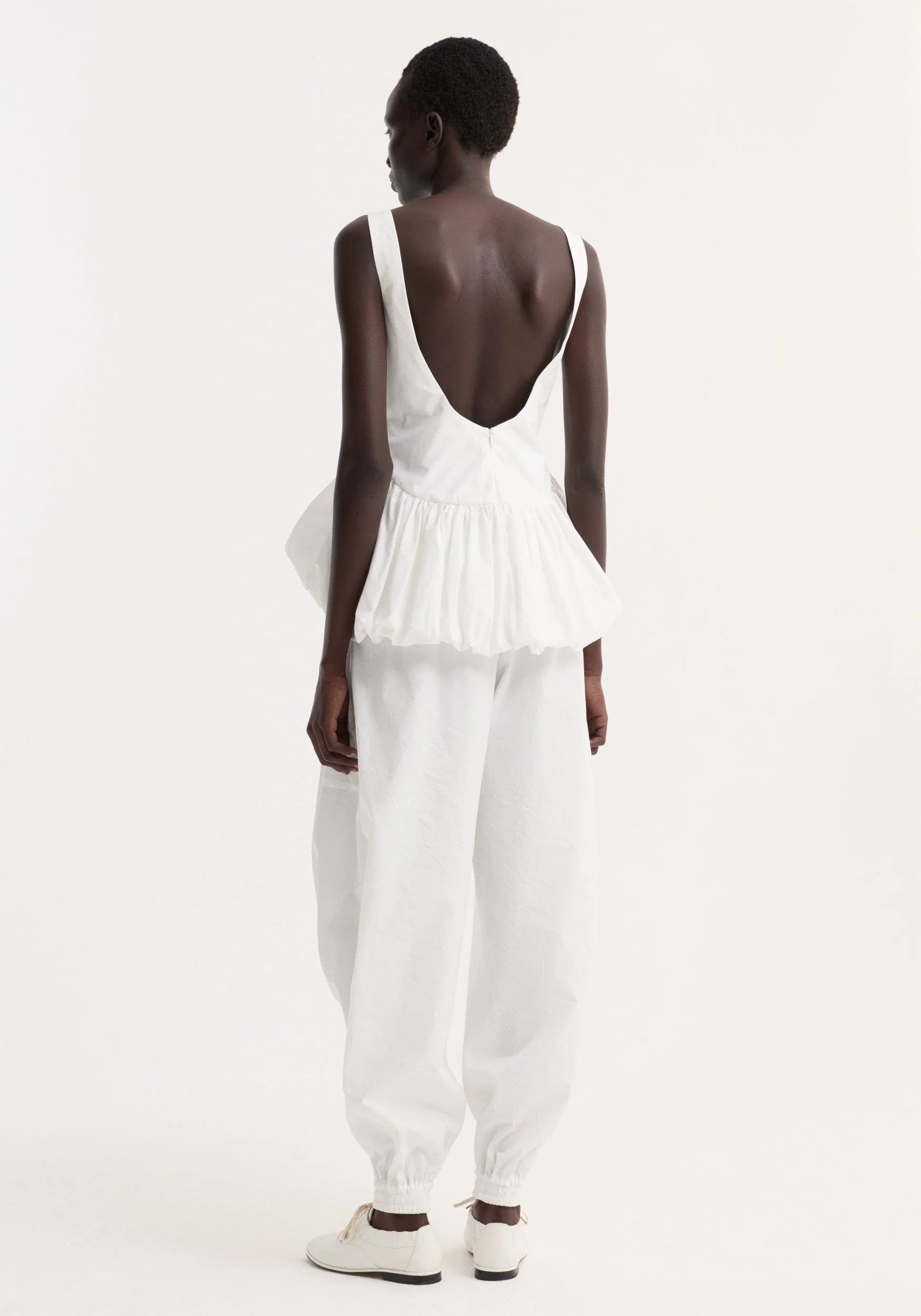 ROHE - Voluminous peplum top | optic white - Image 5