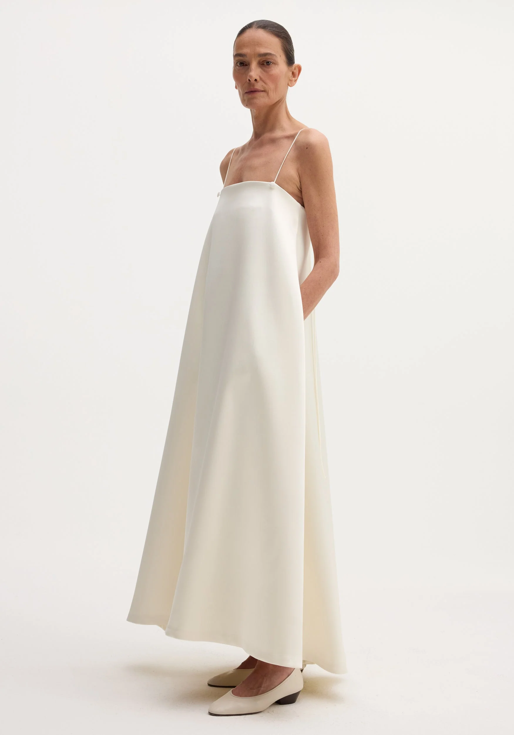 ROHE - Voluminous satin dress | ivory - Image 2