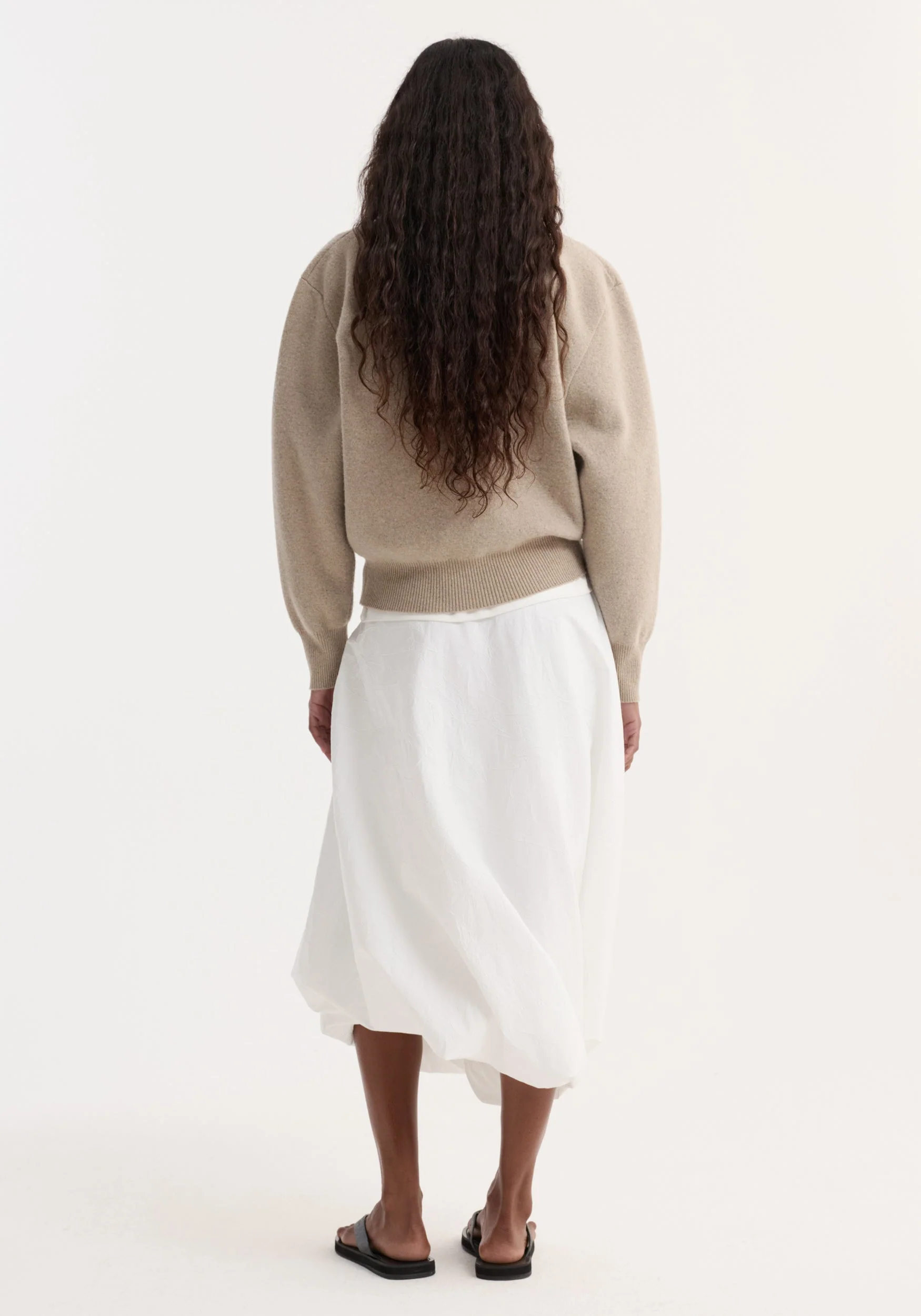 ROHE - Wool cashmere polo | stone melange - Image 5