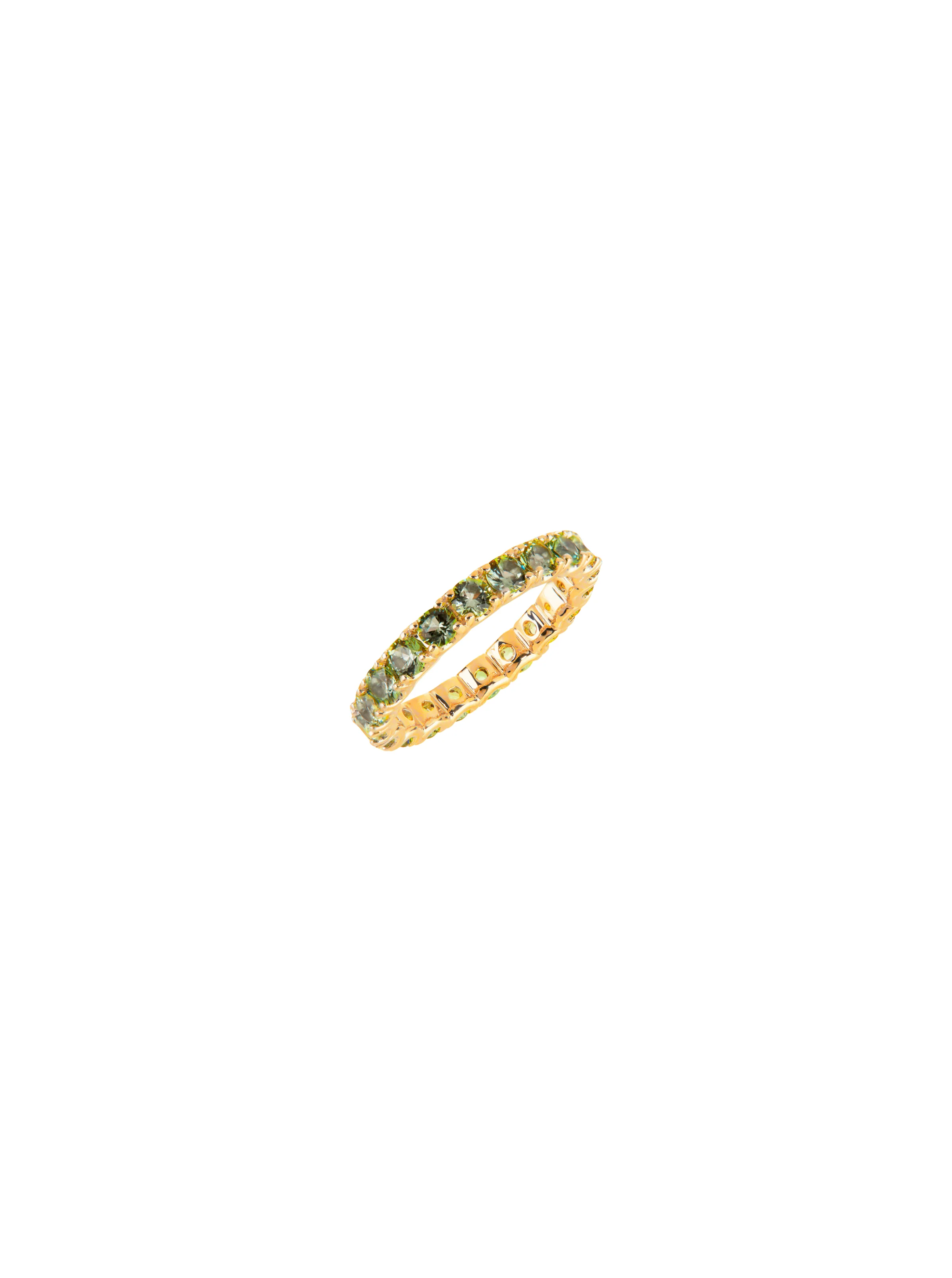 Dorsey - ROUND CUT ETERNITY BAND, LAB LIGHT GREEN SPINEL, GOLD - Image 2