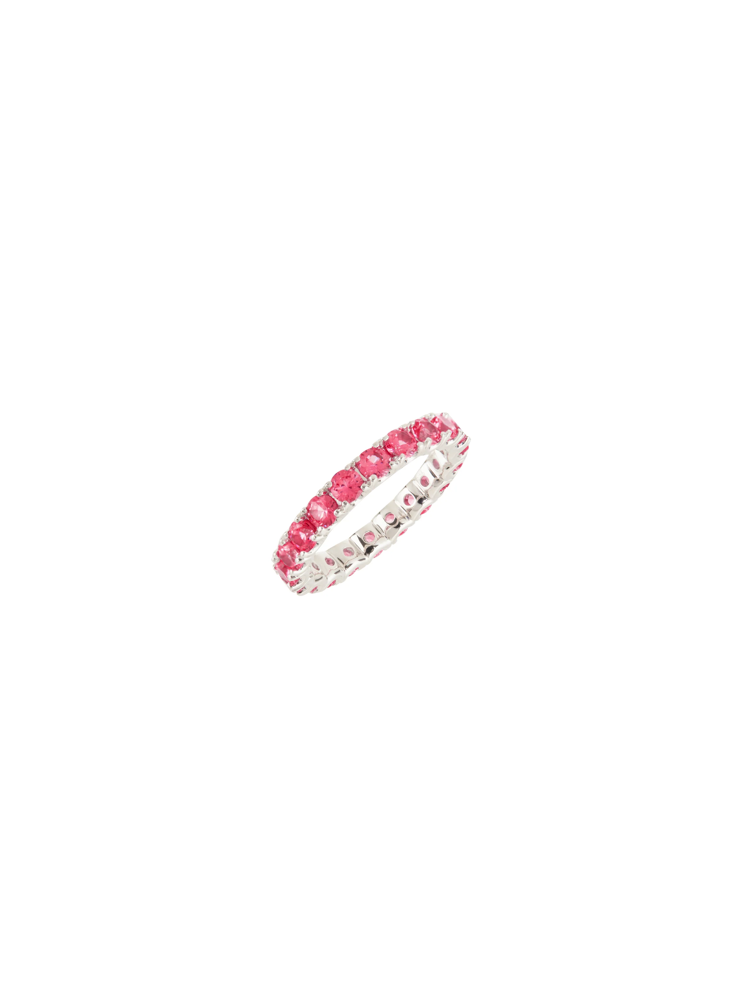 Dorsey - ROUND CUT ETERNITY BAND, LAB RED SAPPHIRE, SILVER - Image 2