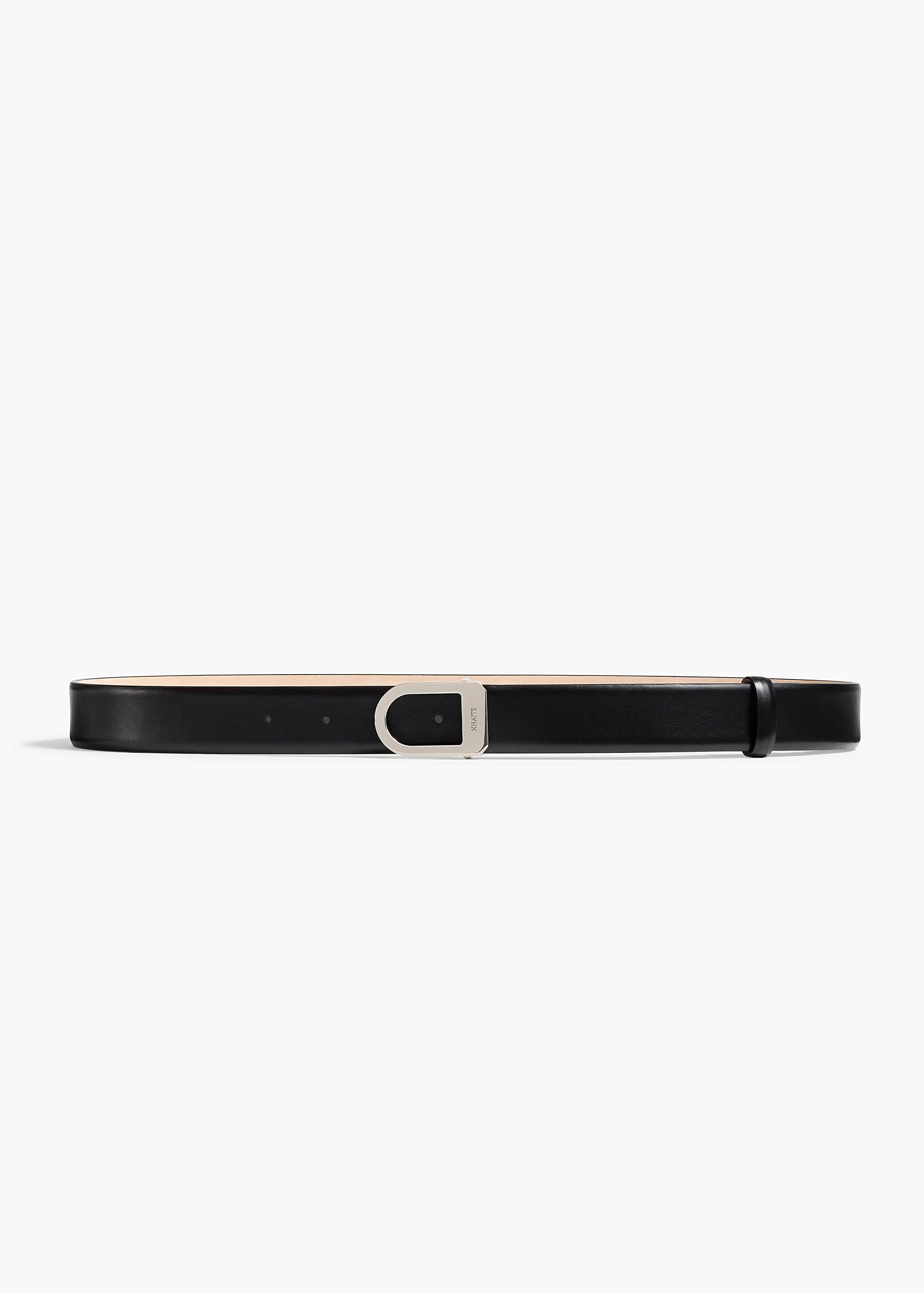 Khaite - Saddle Belt in Black Leather with Silver
