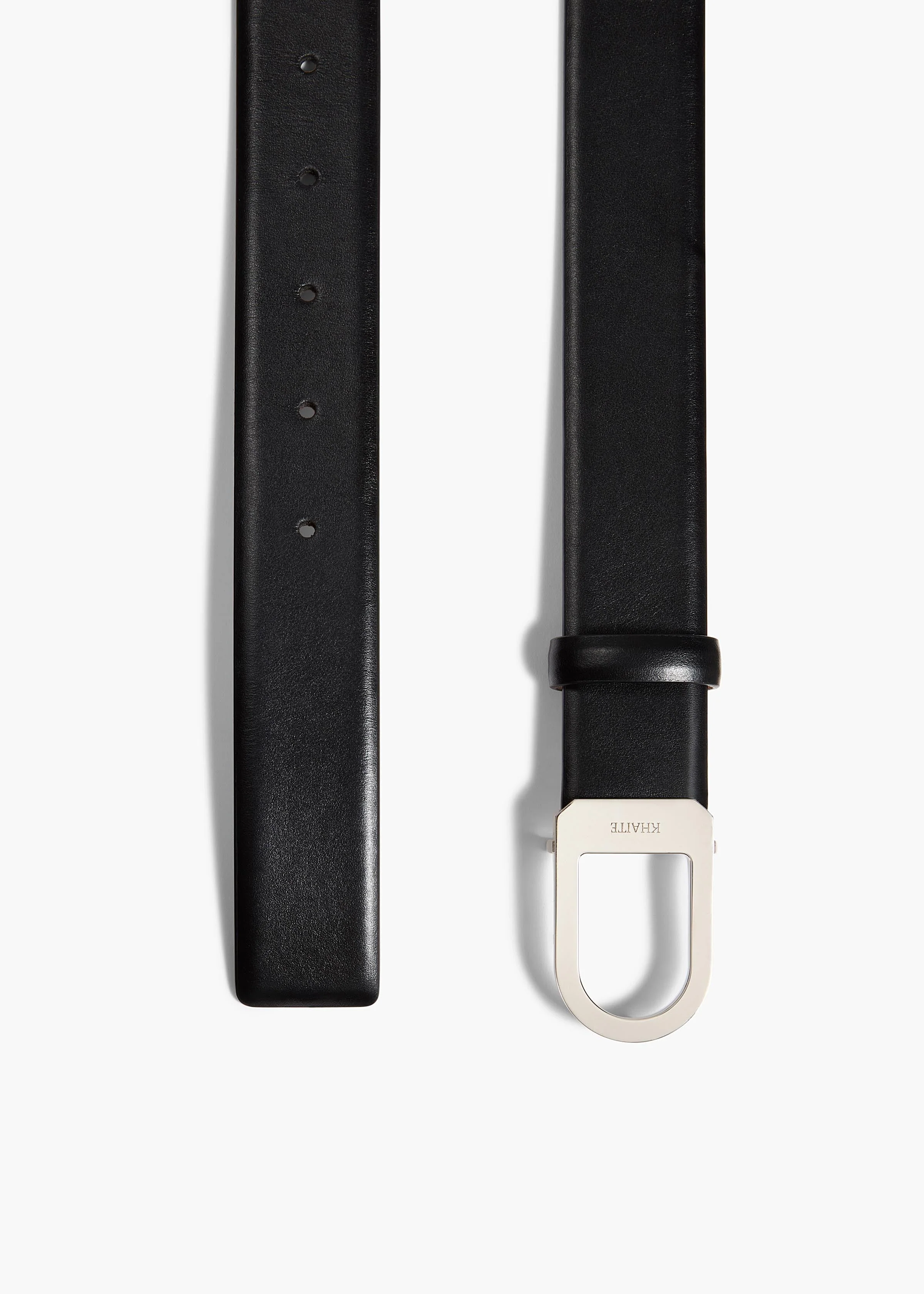 Khaite - Saddle Belt in Black Leather with Silver - Image 5