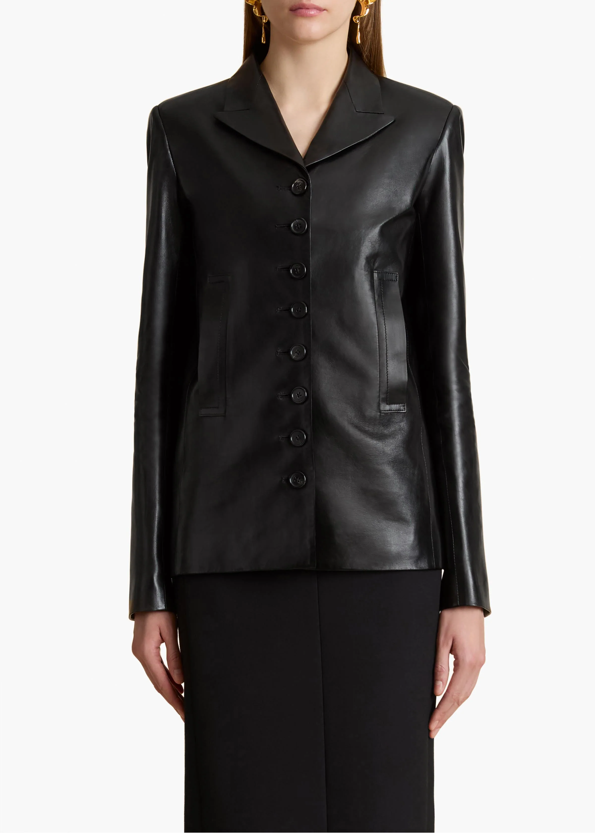 Khaite - Saraphina Jacket in Black Leather - Image 10