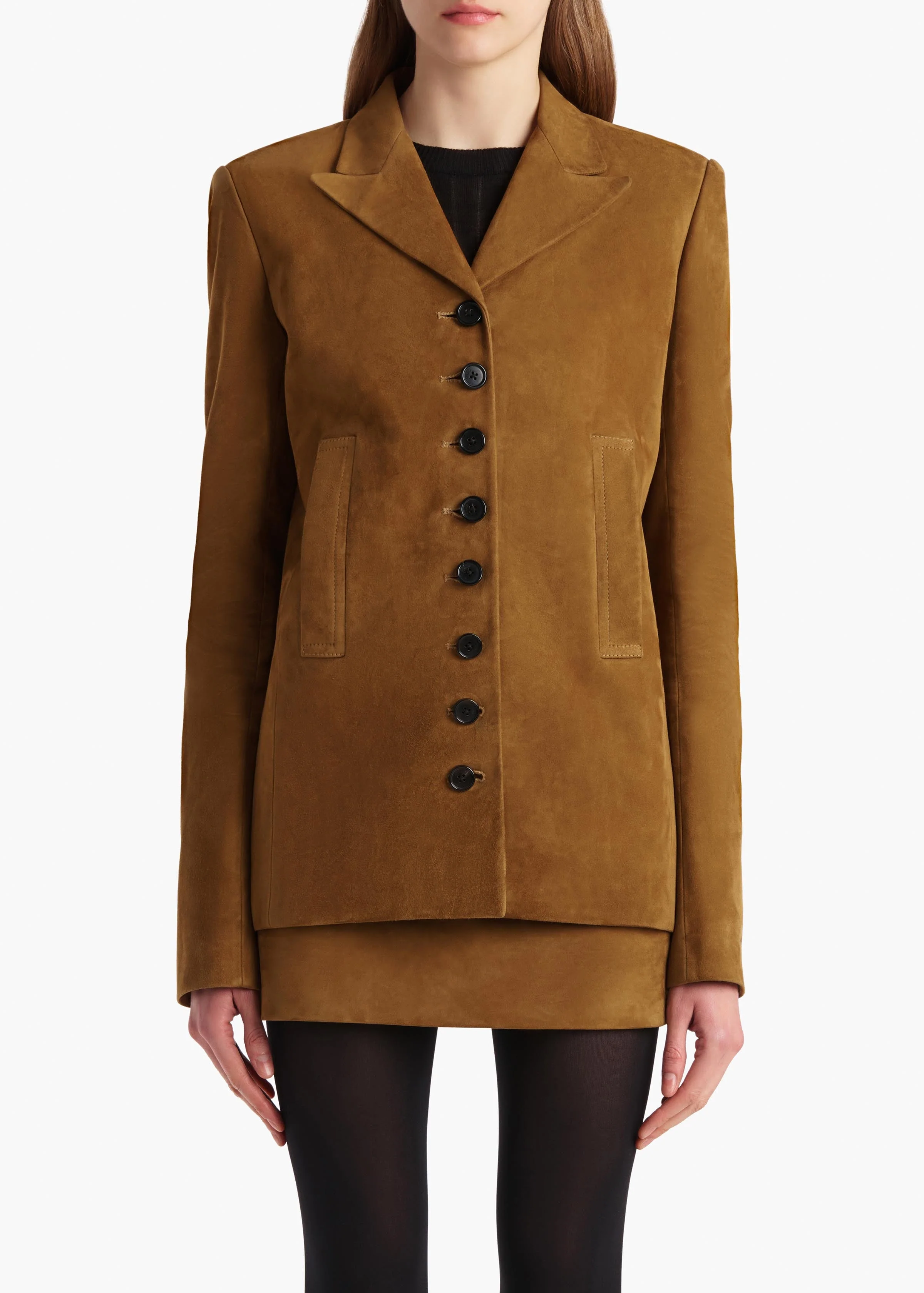 Khaite - Saraphina Jacket in Toffee Suede - Image 10