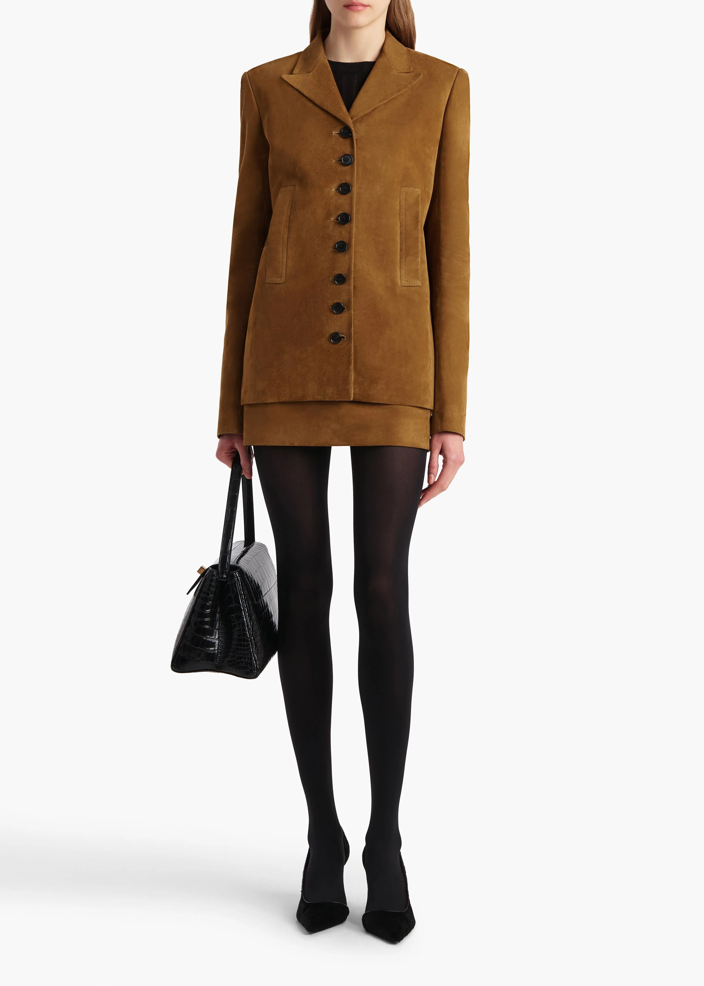 Khaite - Saraphina Jacket in Toffee Suede - Image 9
