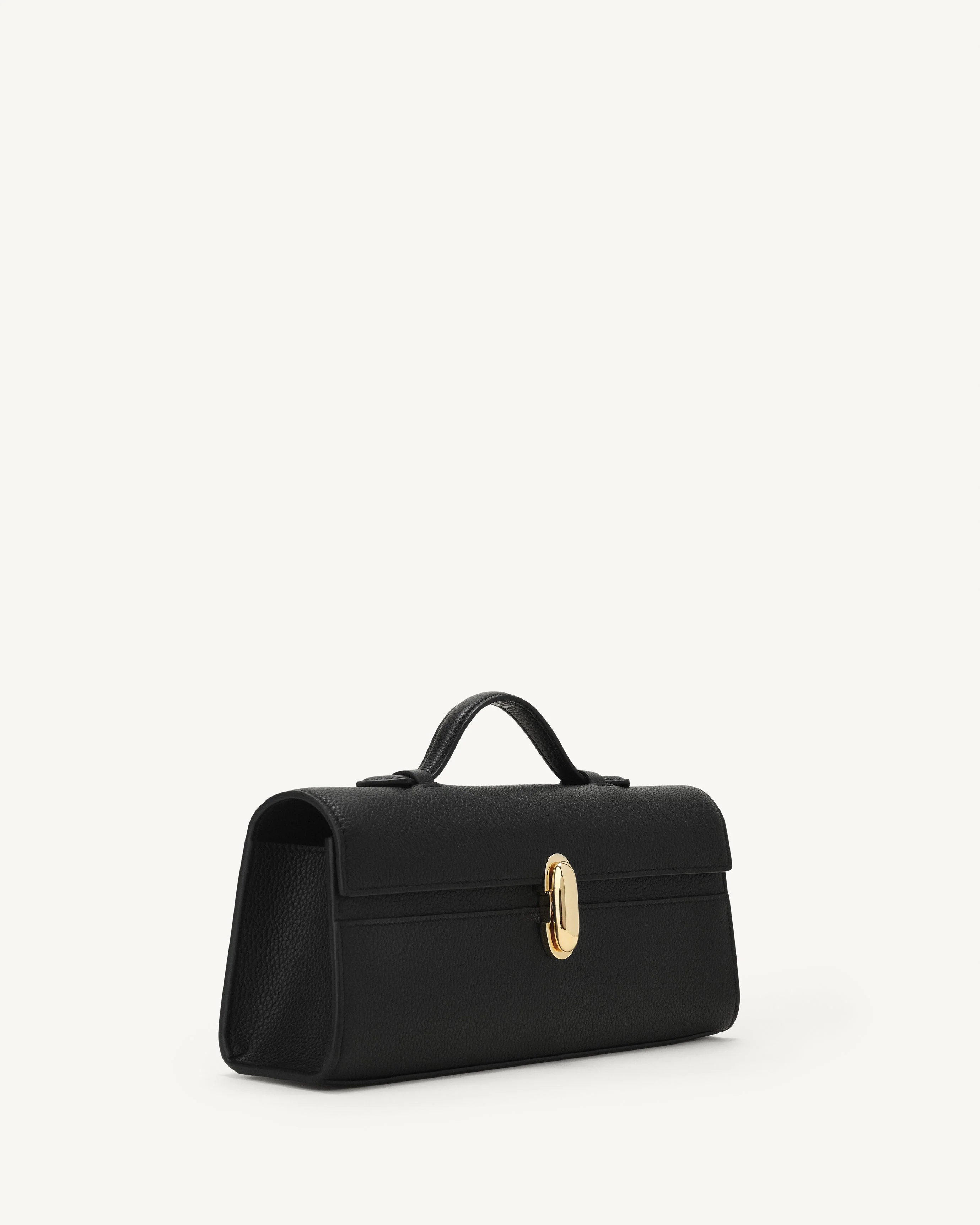 SAVETTE - Slim Symmetry Pochette in Black Grained Leather - Image 2