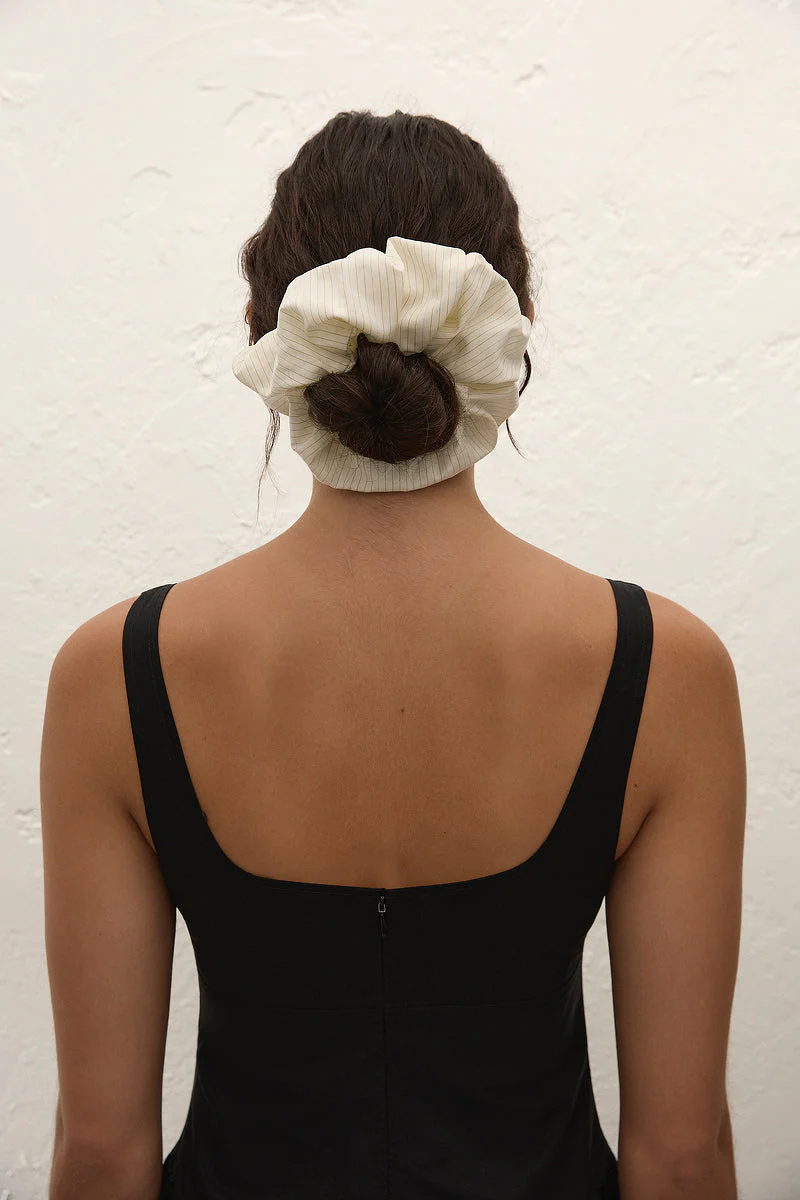 Faithfull - Hair Scrunchie Cream Pinstripe - Image 3