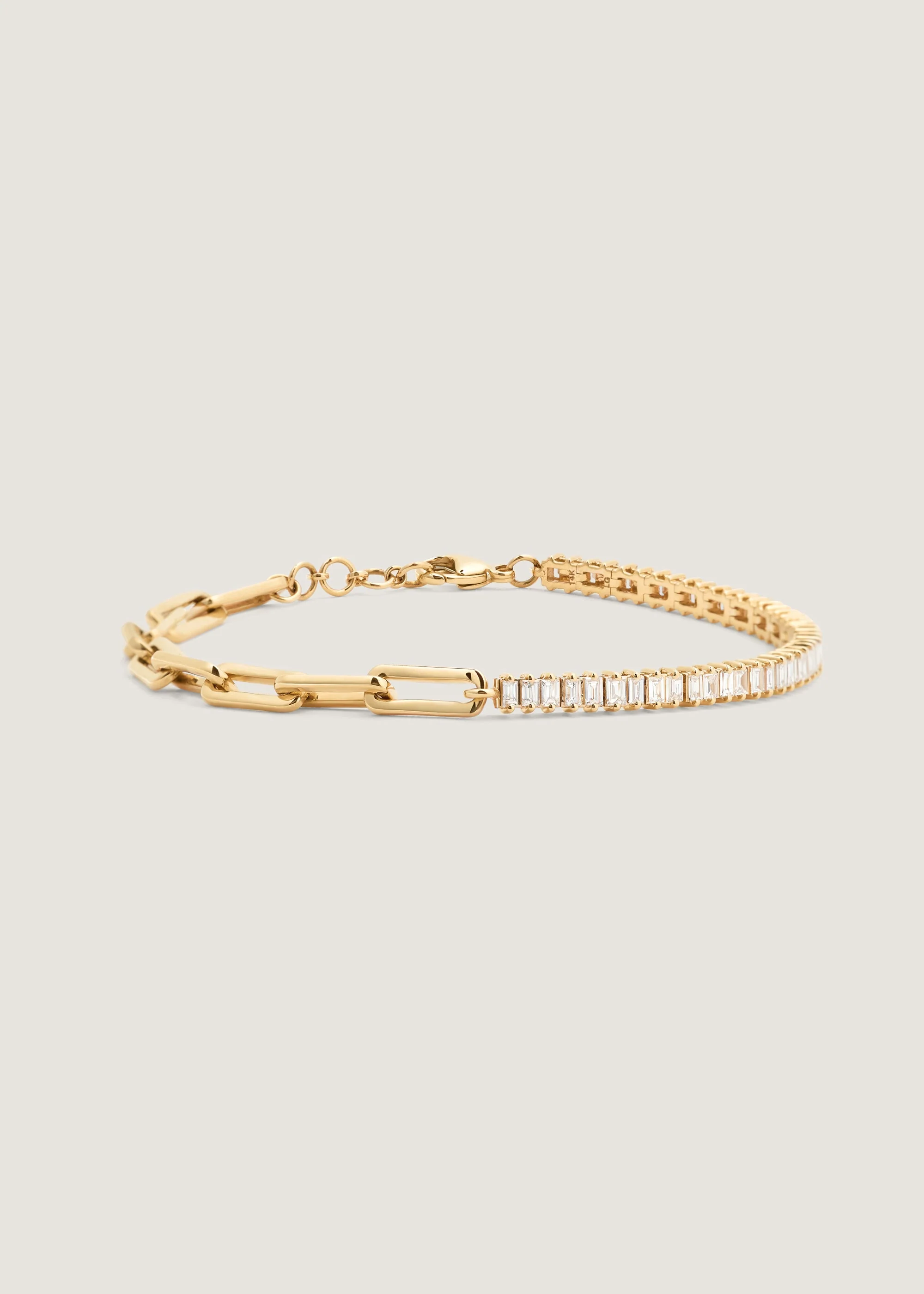 Kinn - Serena Baguette Tennis Link Bracelet Diamond