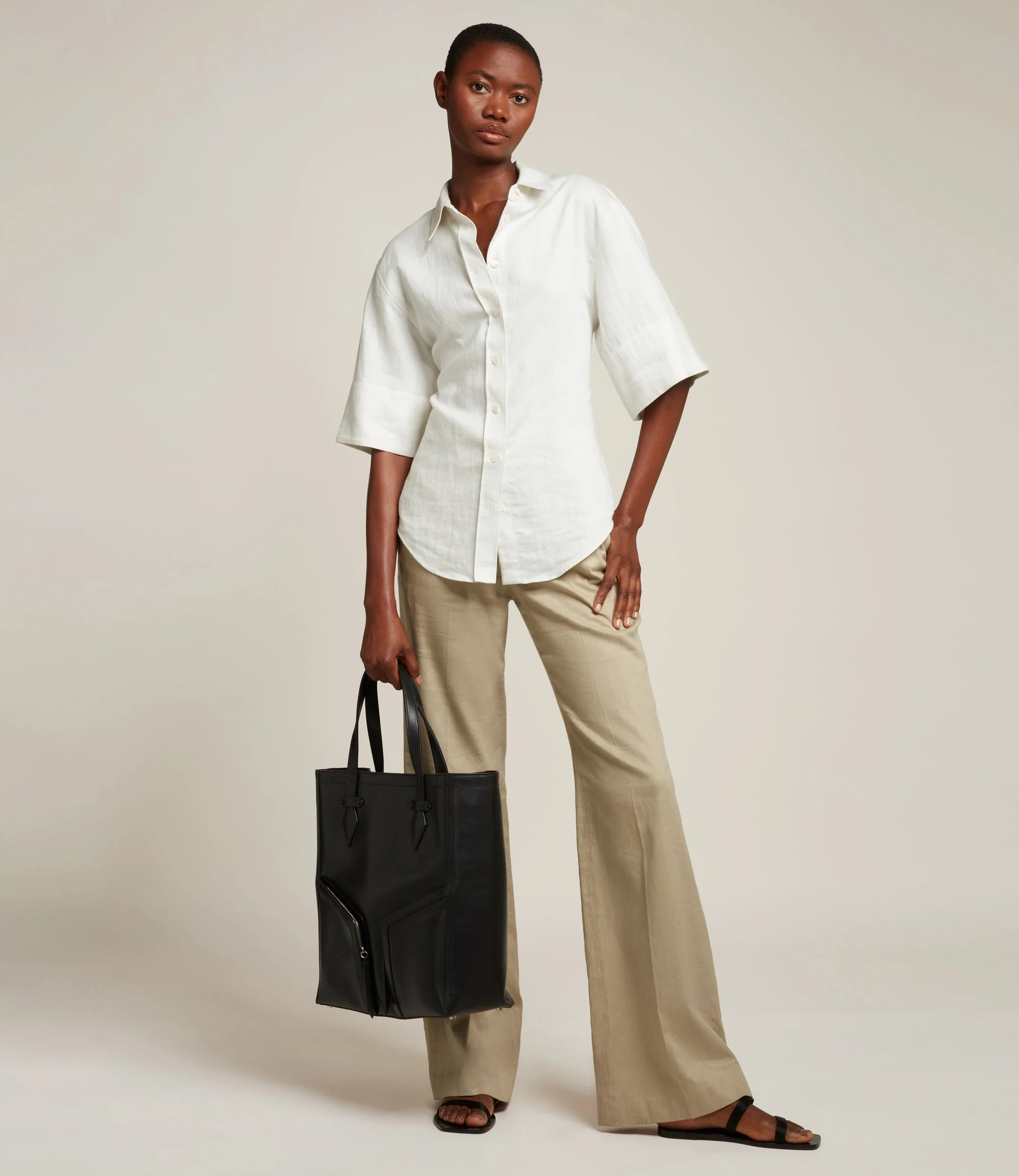 Metier - Sergeant All Day Cabas Atelier Calfskin Black - Image 5
