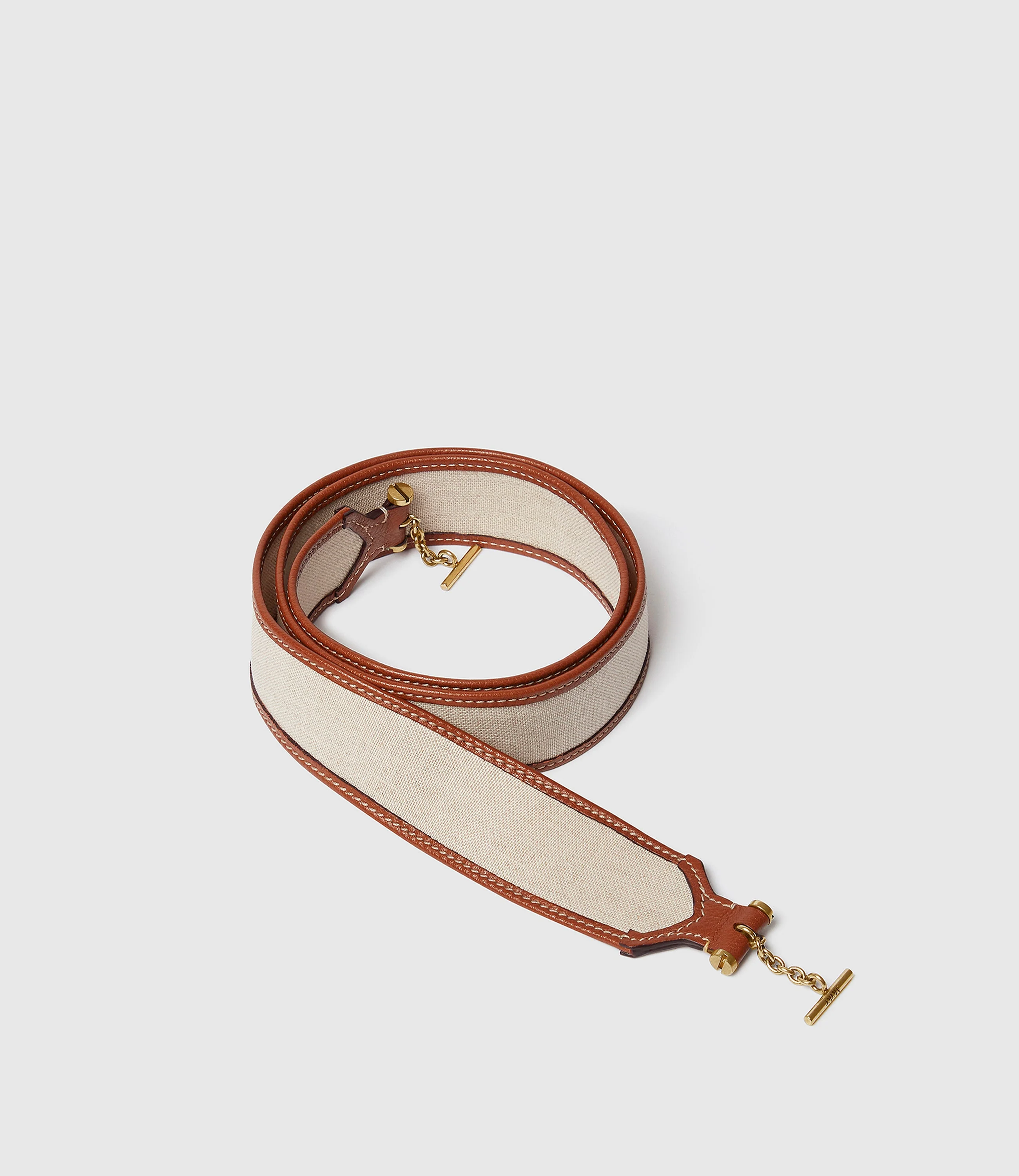 Metier - Shoulder Strap Natural Linen with Cognac