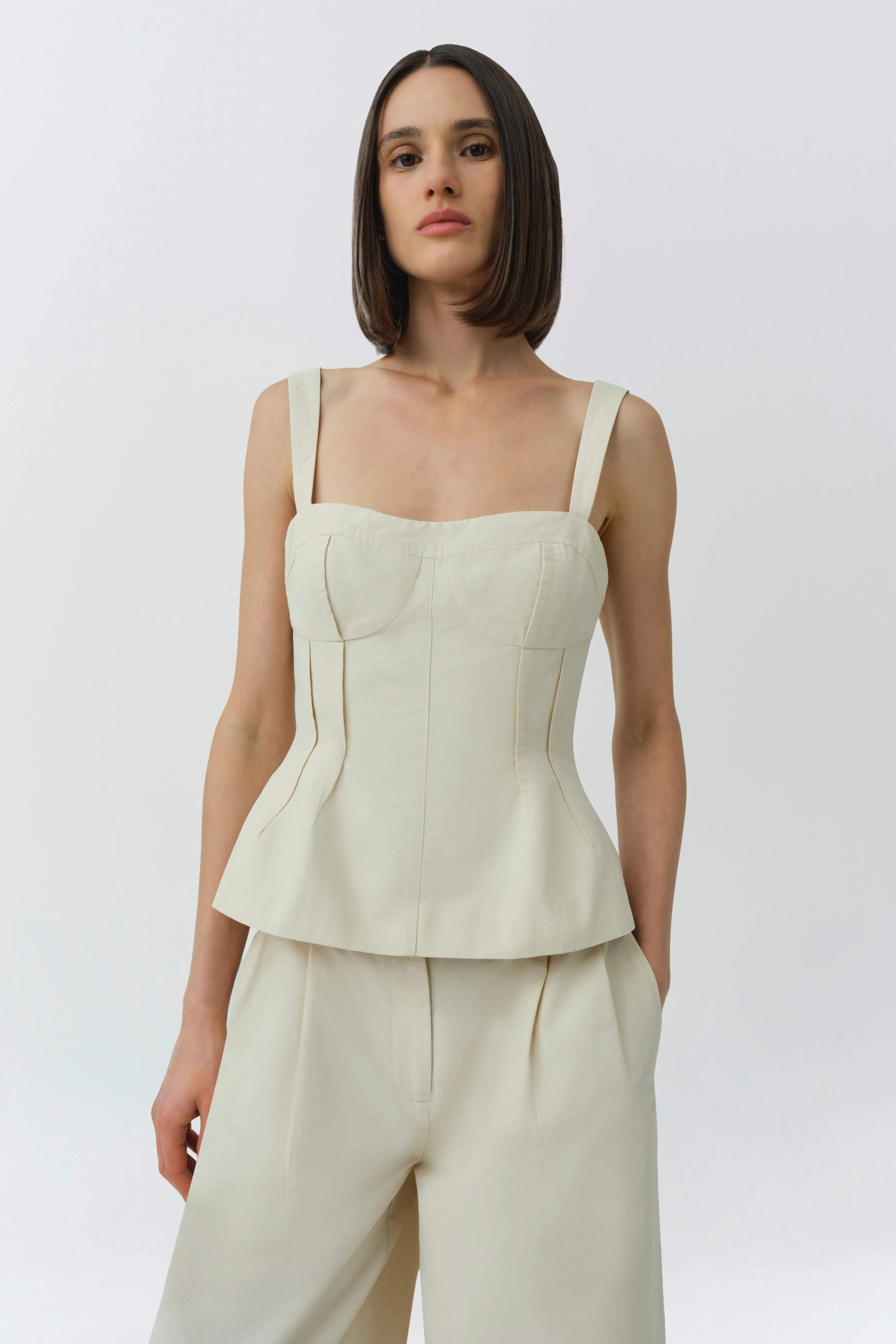 Simkhai - April Cotton Faille Bustier Top - Image 3
