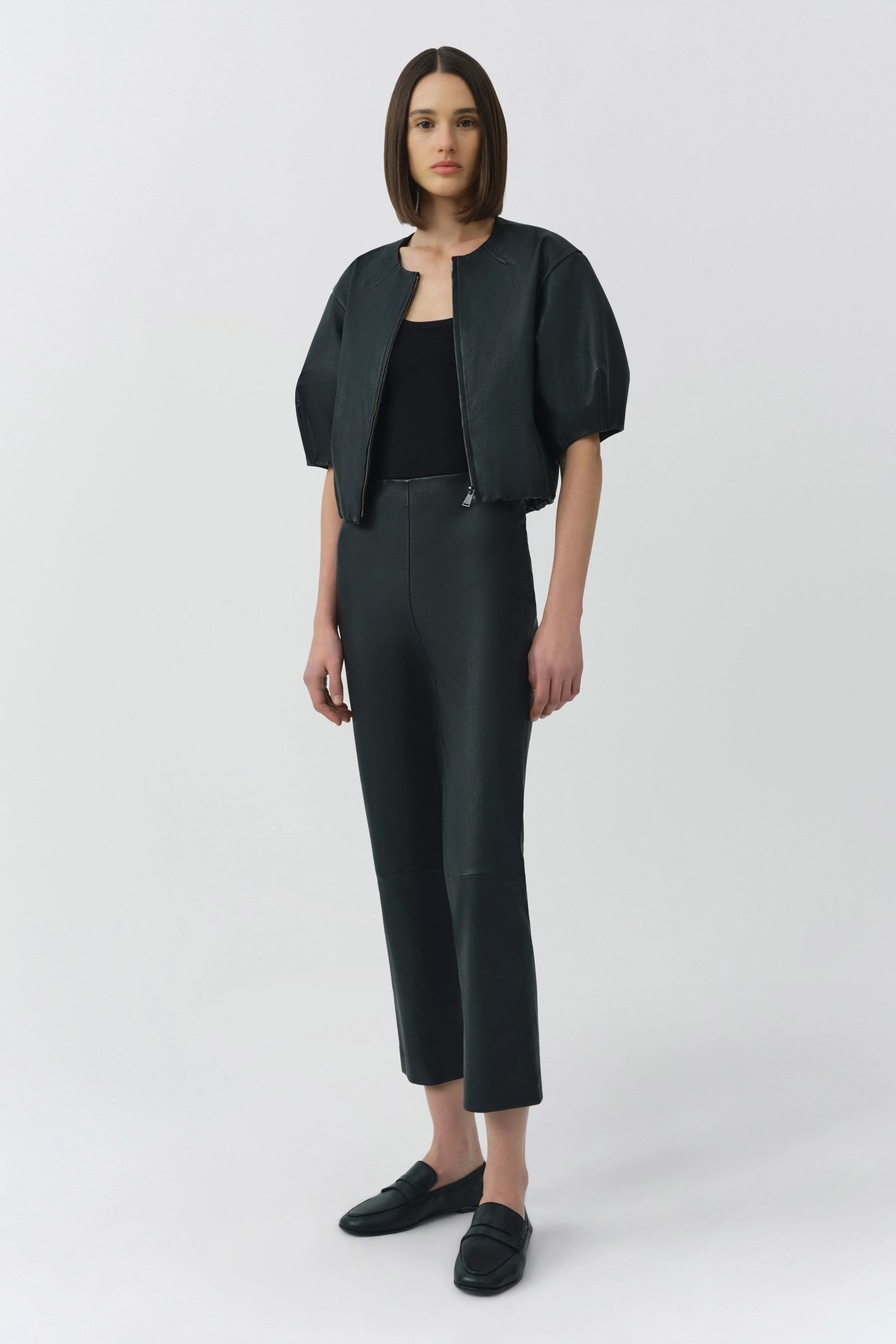 Simkhai - Austyn Short Sleeve Leather Jacket - Image 4