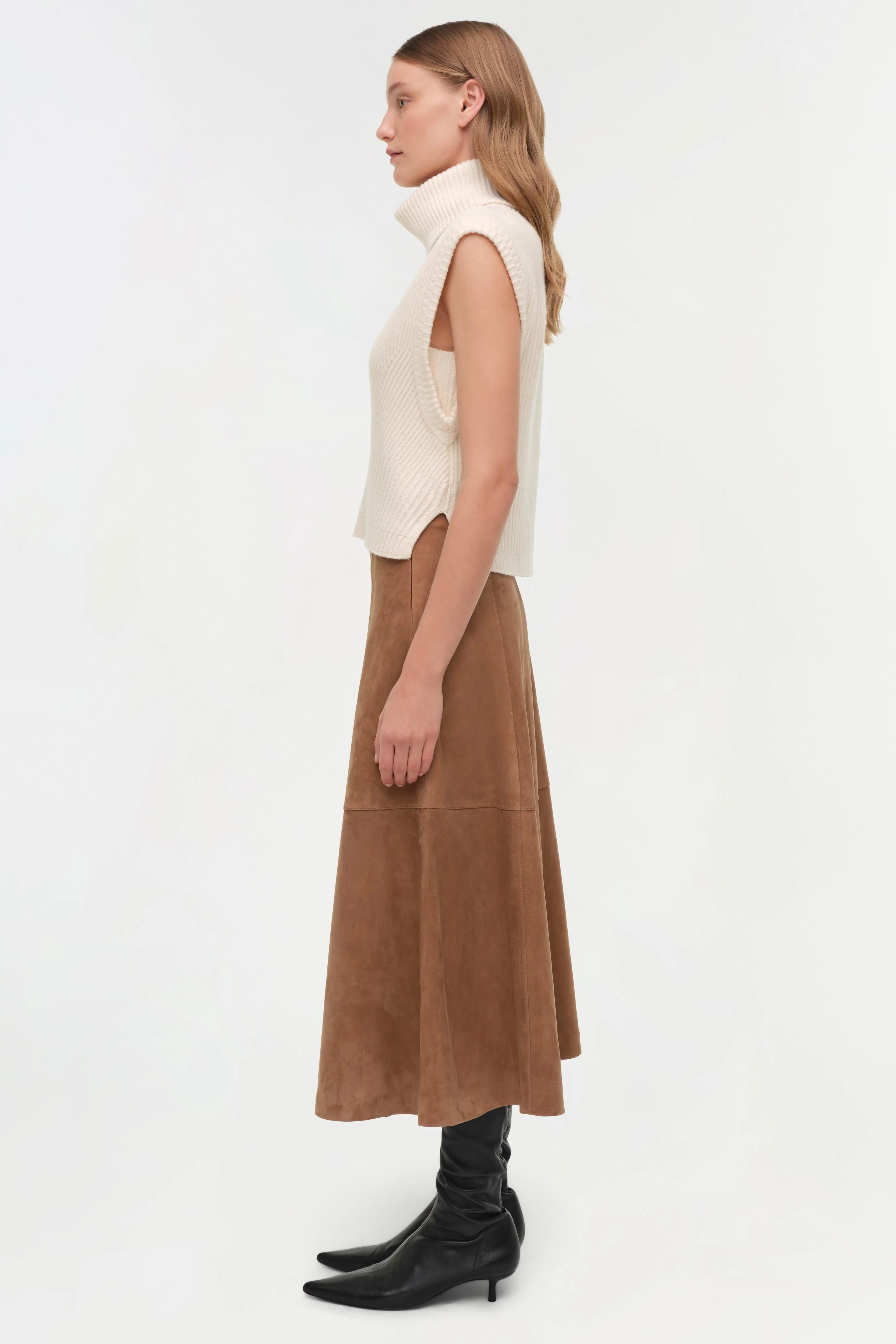 Simkhai - Bonnie Suede Midi Skirt - Image 5