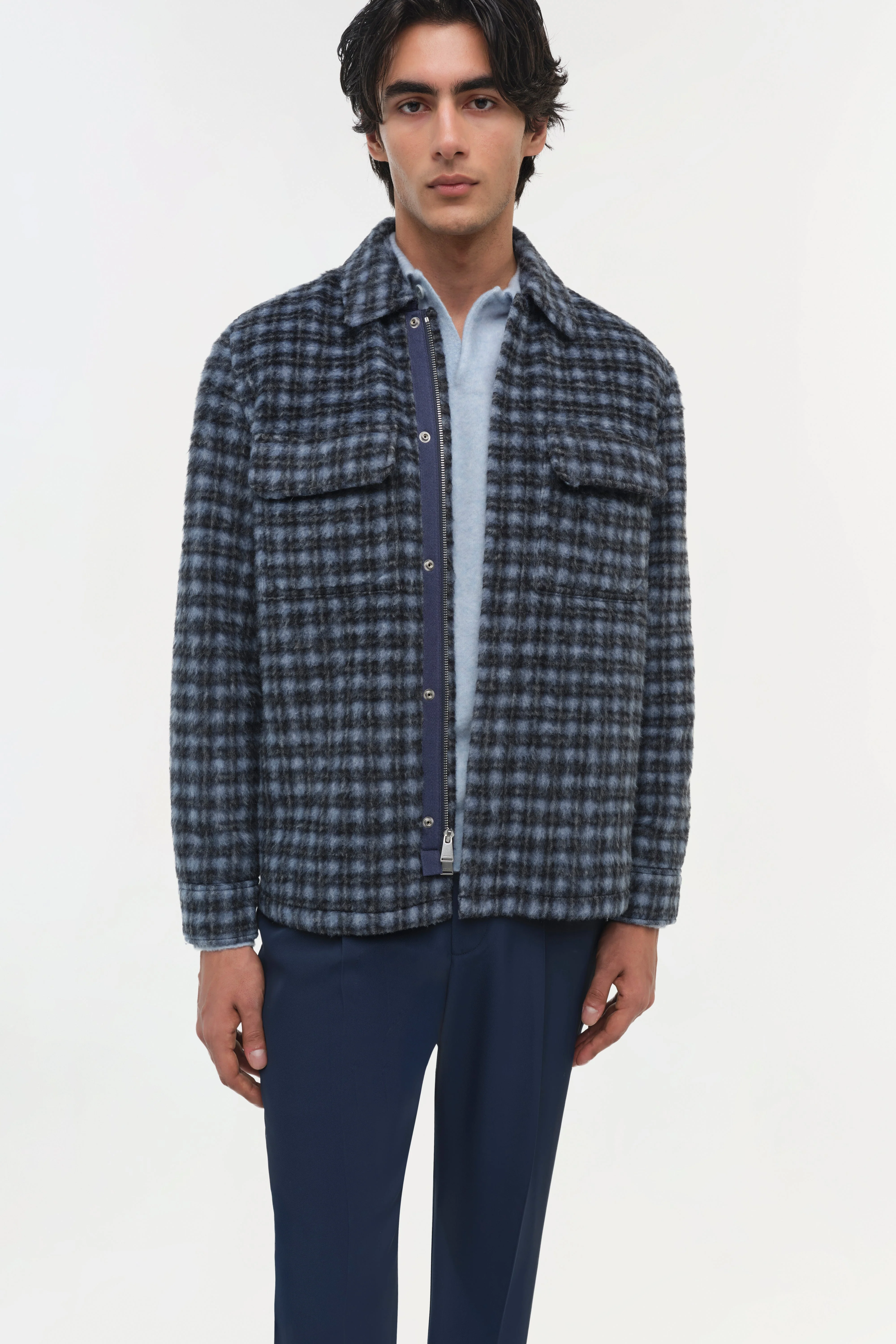 Simkhai - Caleb Brushed Plaid Shirt Jacket - Image 3