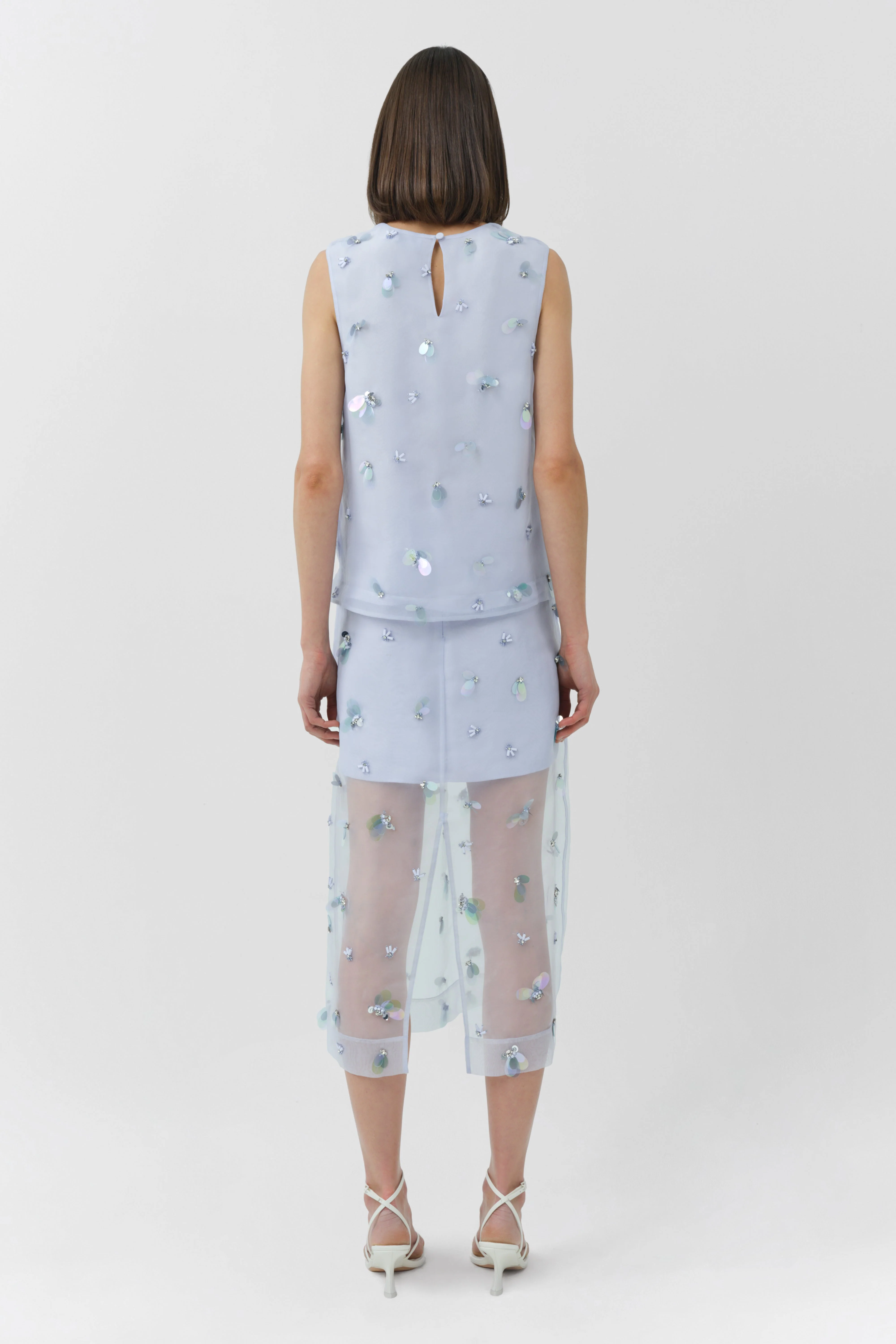 Simkhai - Celia Embellished Organza Top - Image 5