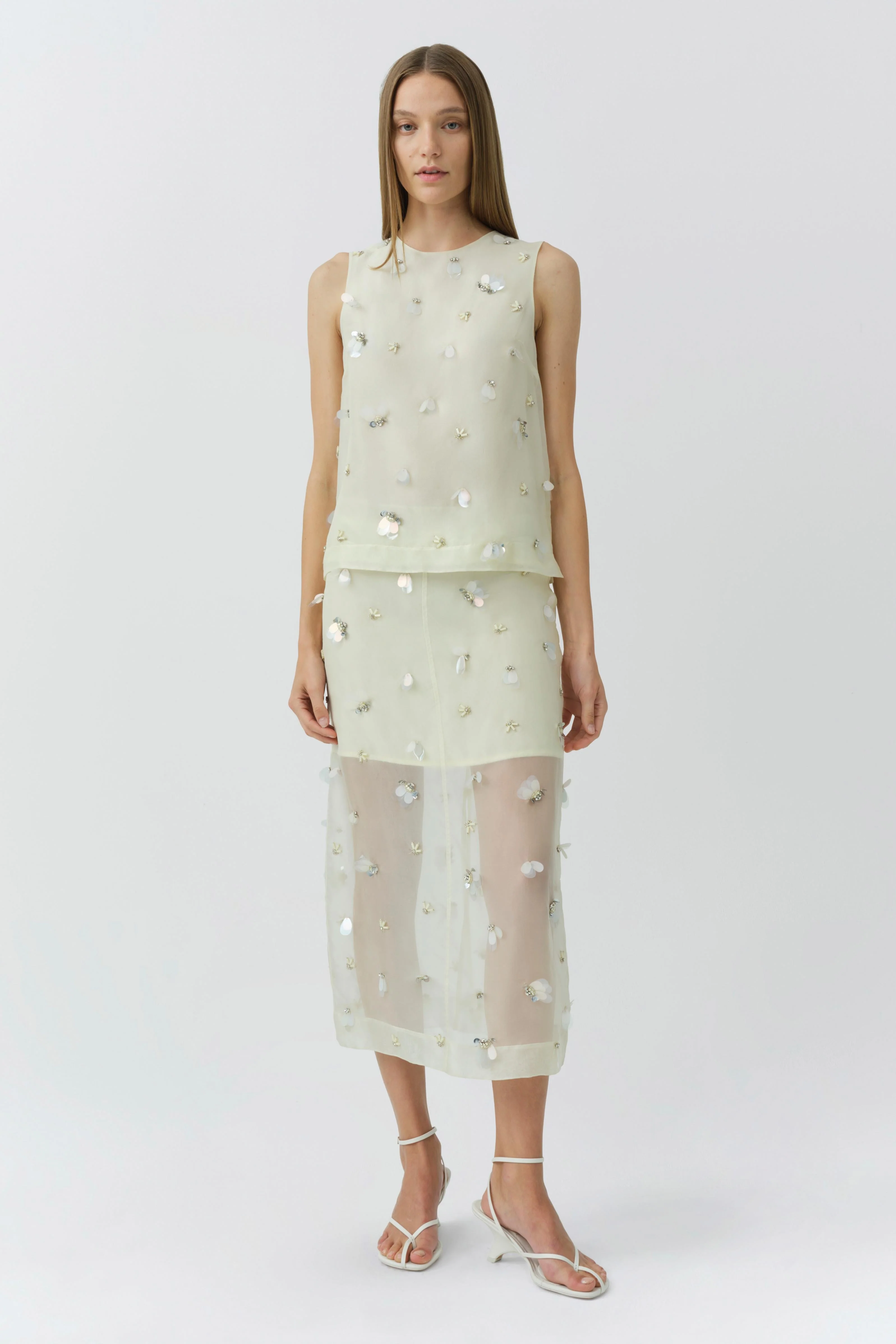 Simkhai - Delilah Embellished Organza Midi Skirt - Image 2