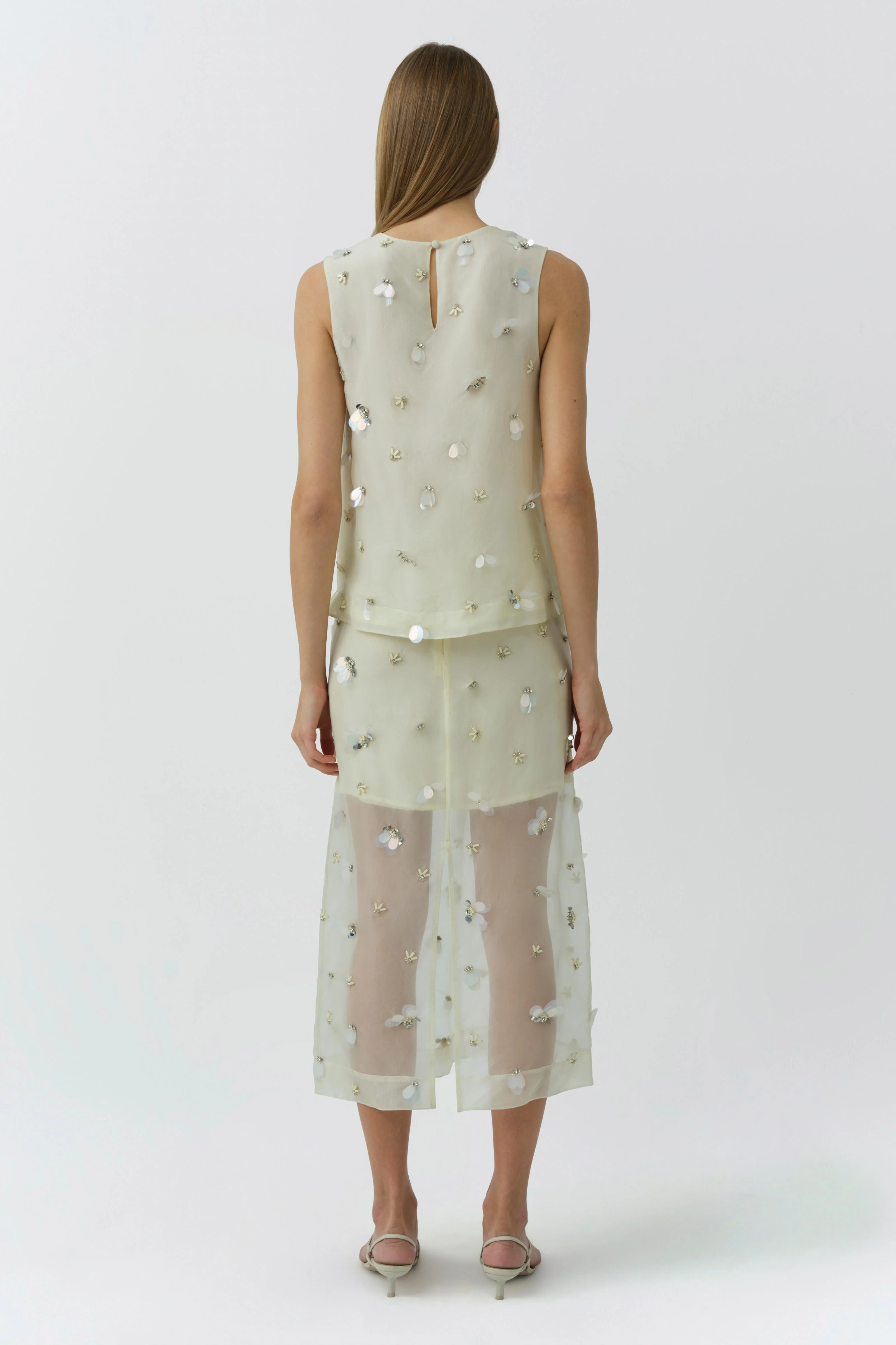 Simkhai - Delilah Embellished Organza Midi Skirt - Image 5