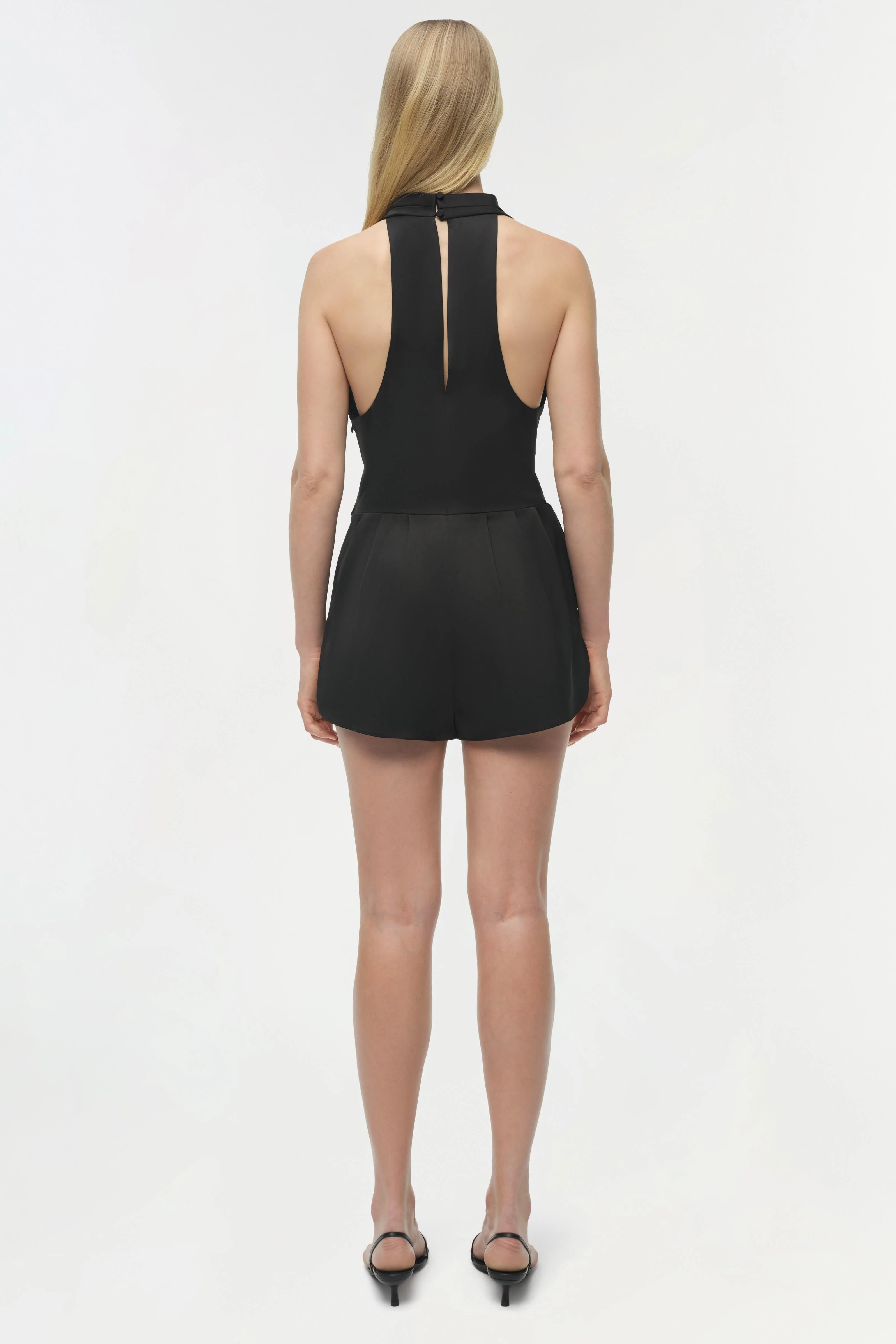 Simkhai - Halia Draped Satin Romper - Image 5