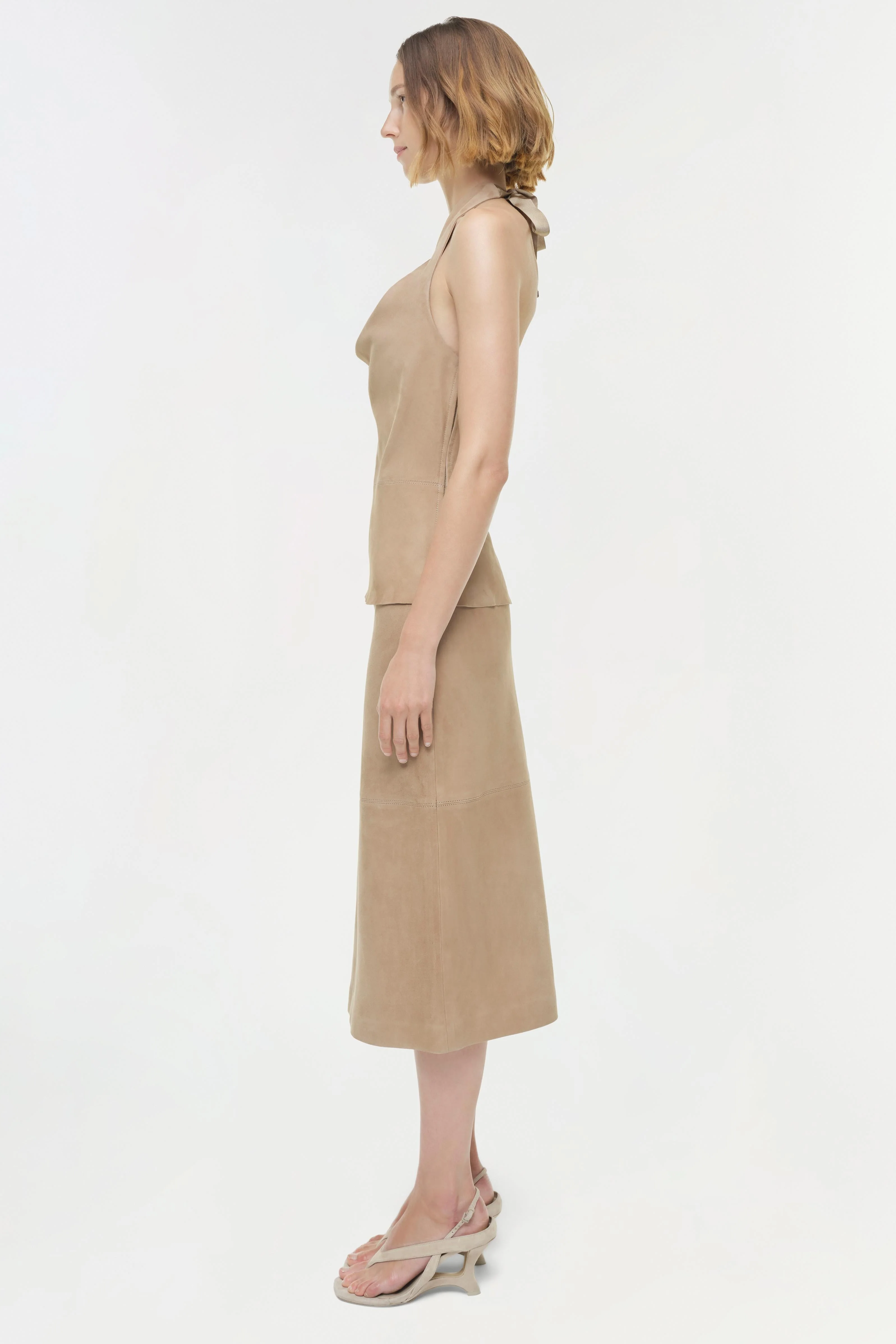 Simkhai - Harrison Suede Midi Skirt - Image 4