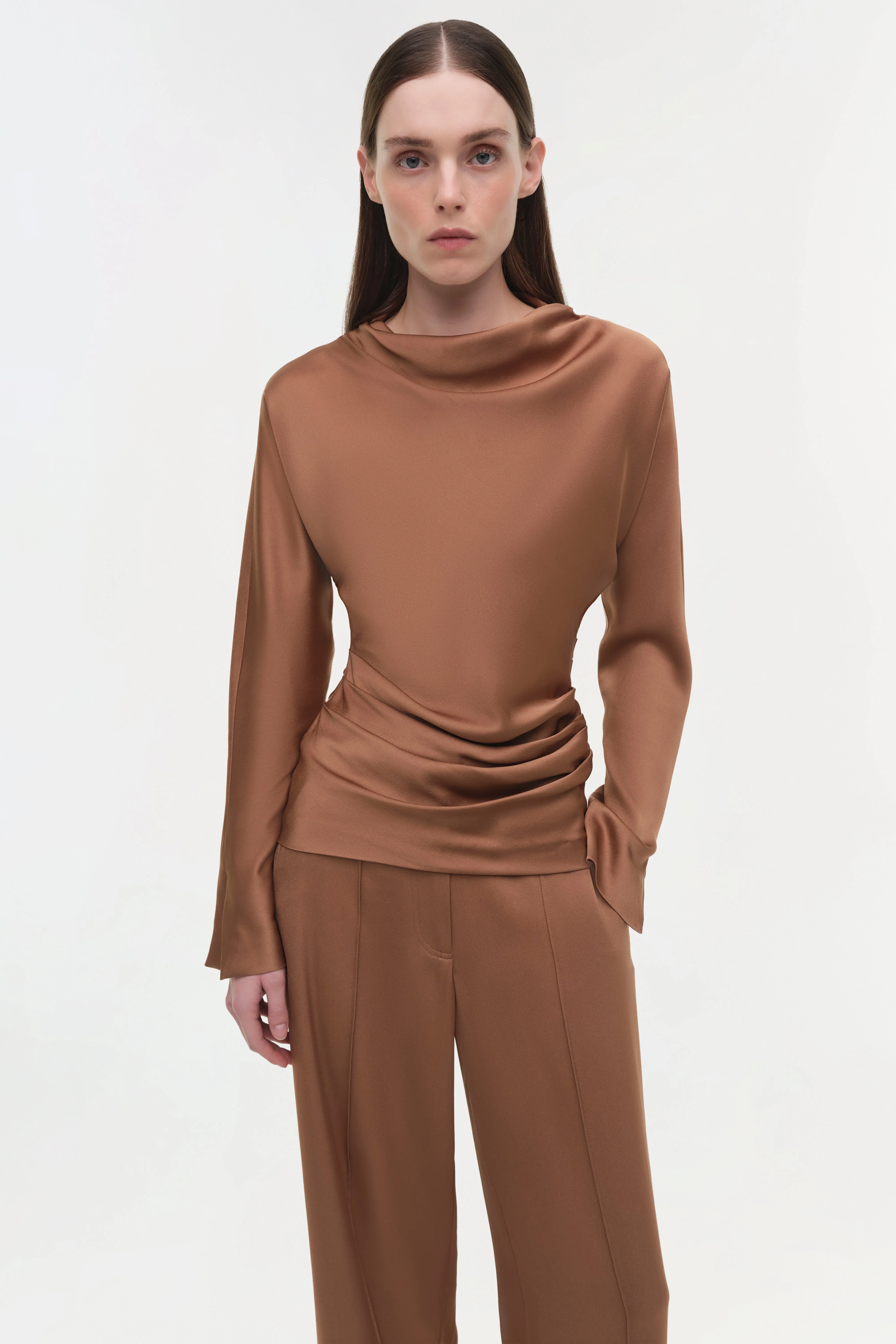 Simkhai - Kyra Satin Wide Leg Pant - Image 4