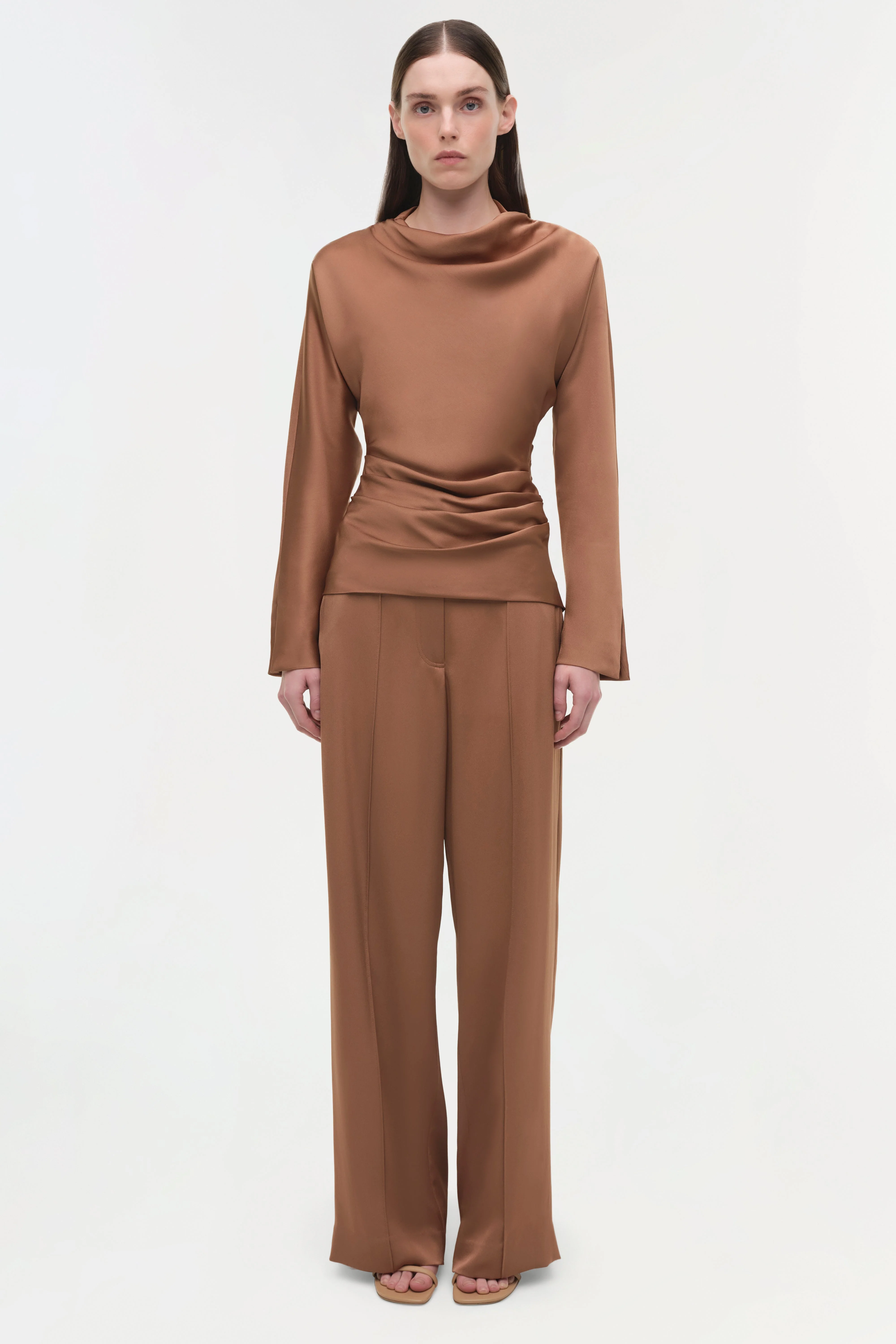 Simkhai - Kyra Satin Wide Leg Pant - Image 7
