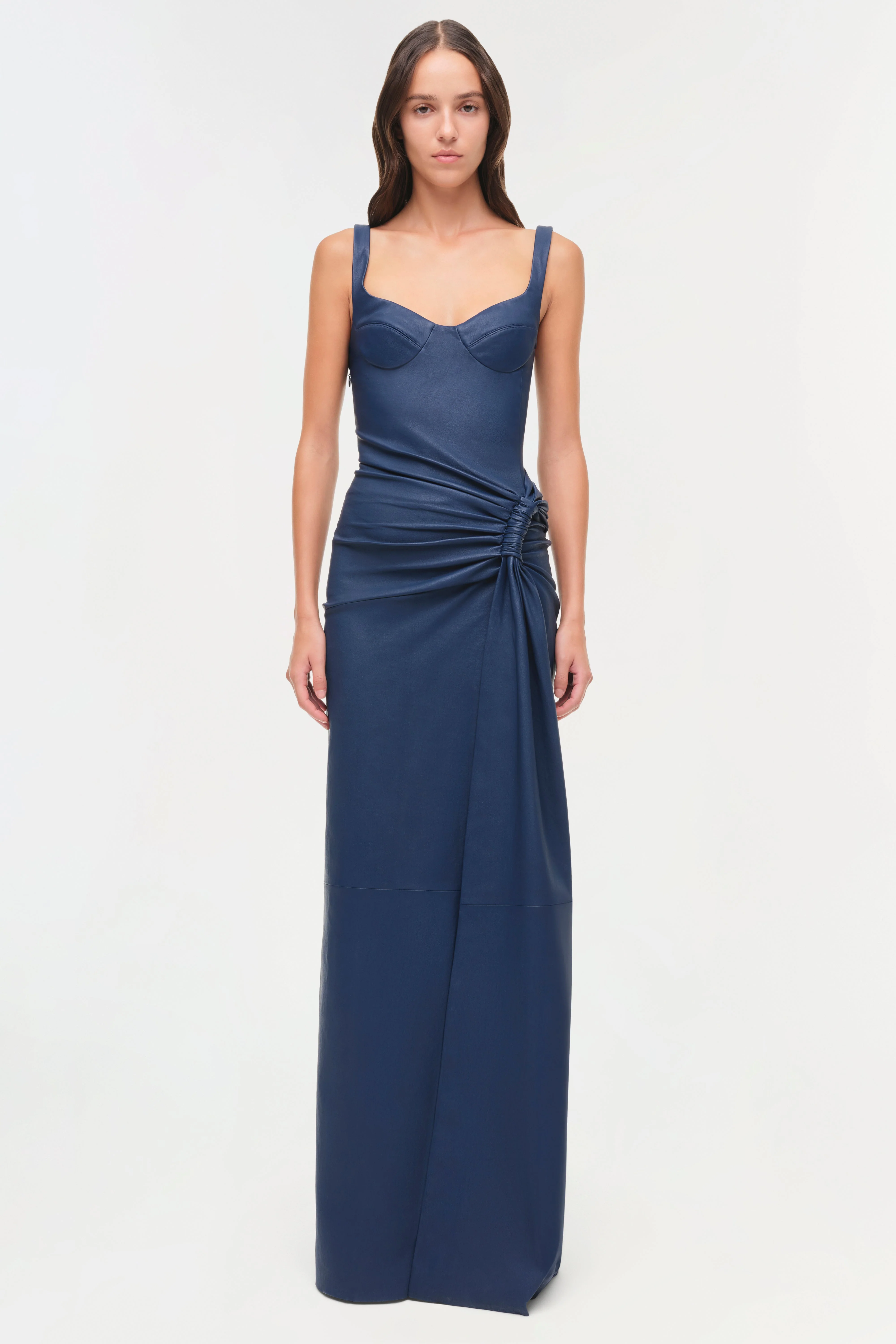 Simkhai - Lyle Draped Leather Dress - Image 7