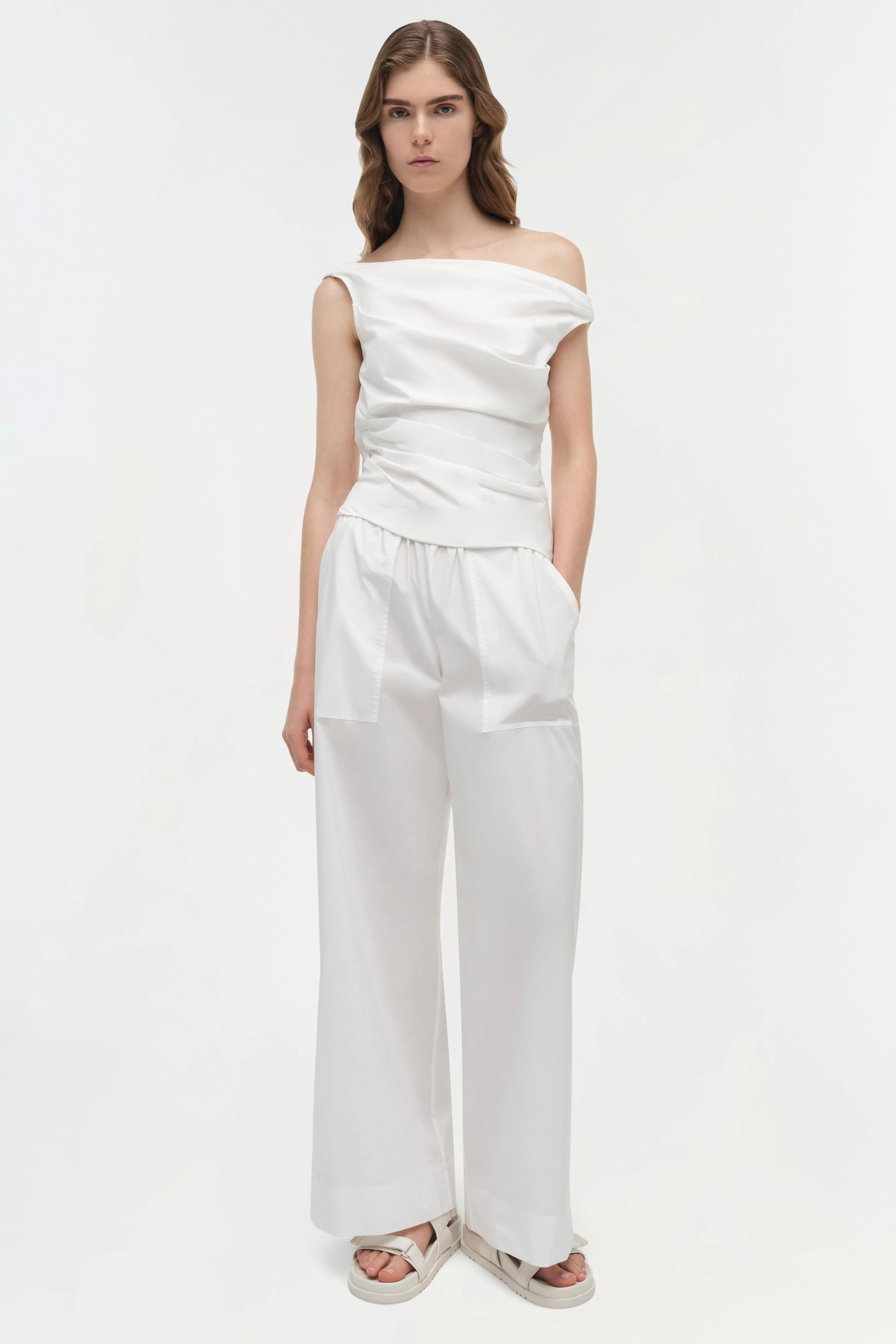 Simkhai - Maisel Draped Cotton Top - Image 2