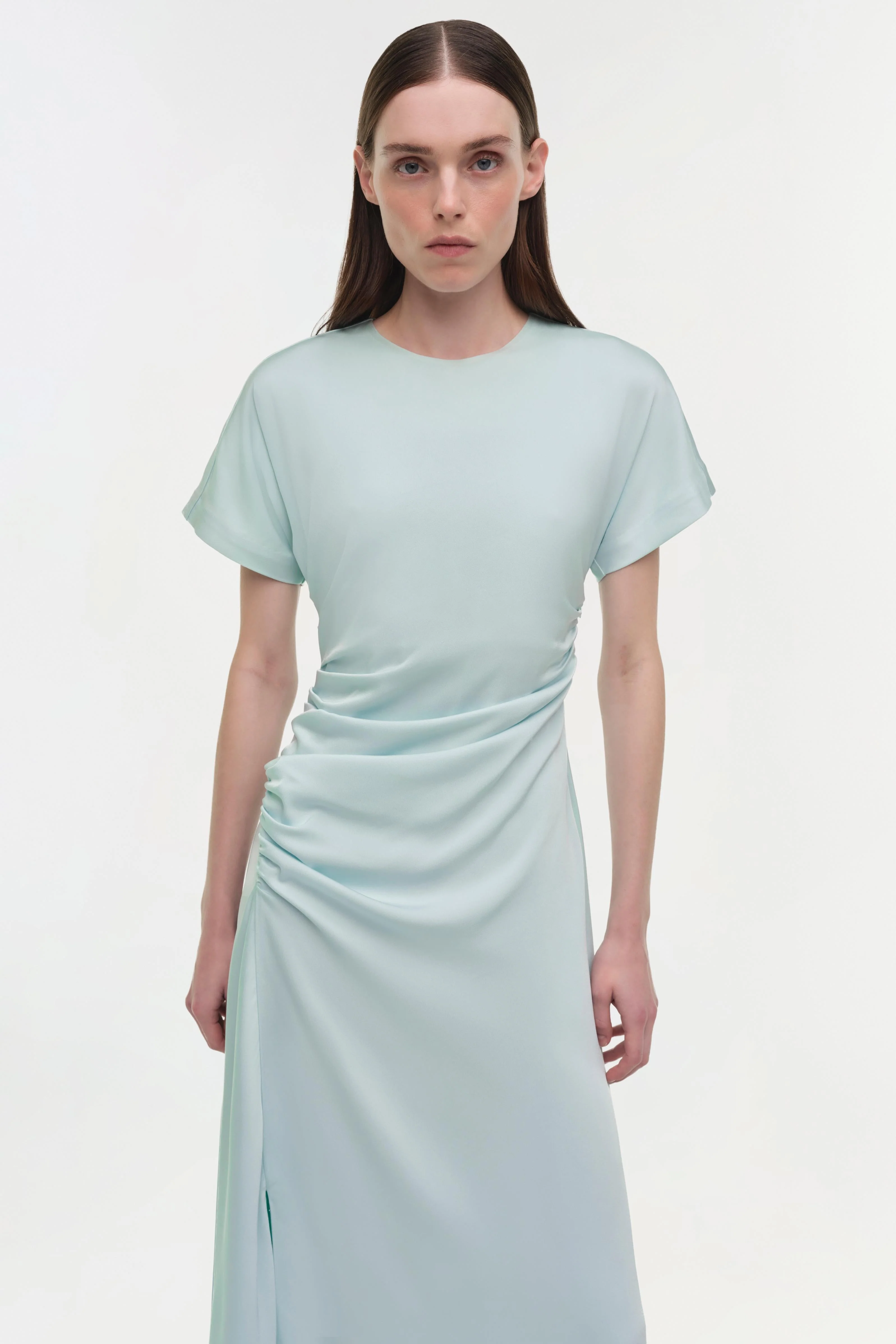 Simkhai - Marabella Draped Satin Midi Dress - Image 3
