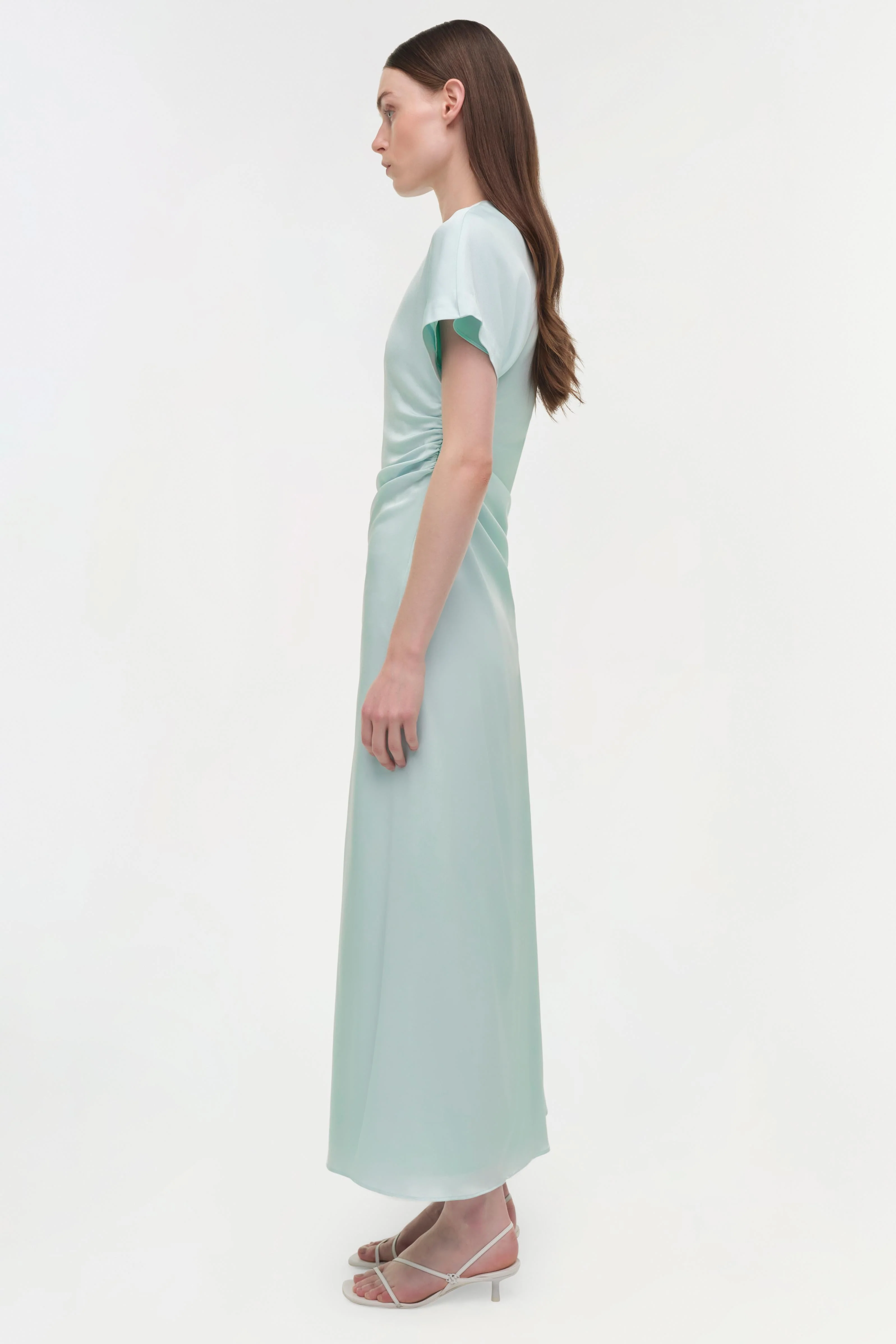 Simkhai - Marabella Draped Satin Midi Dress - Image 4