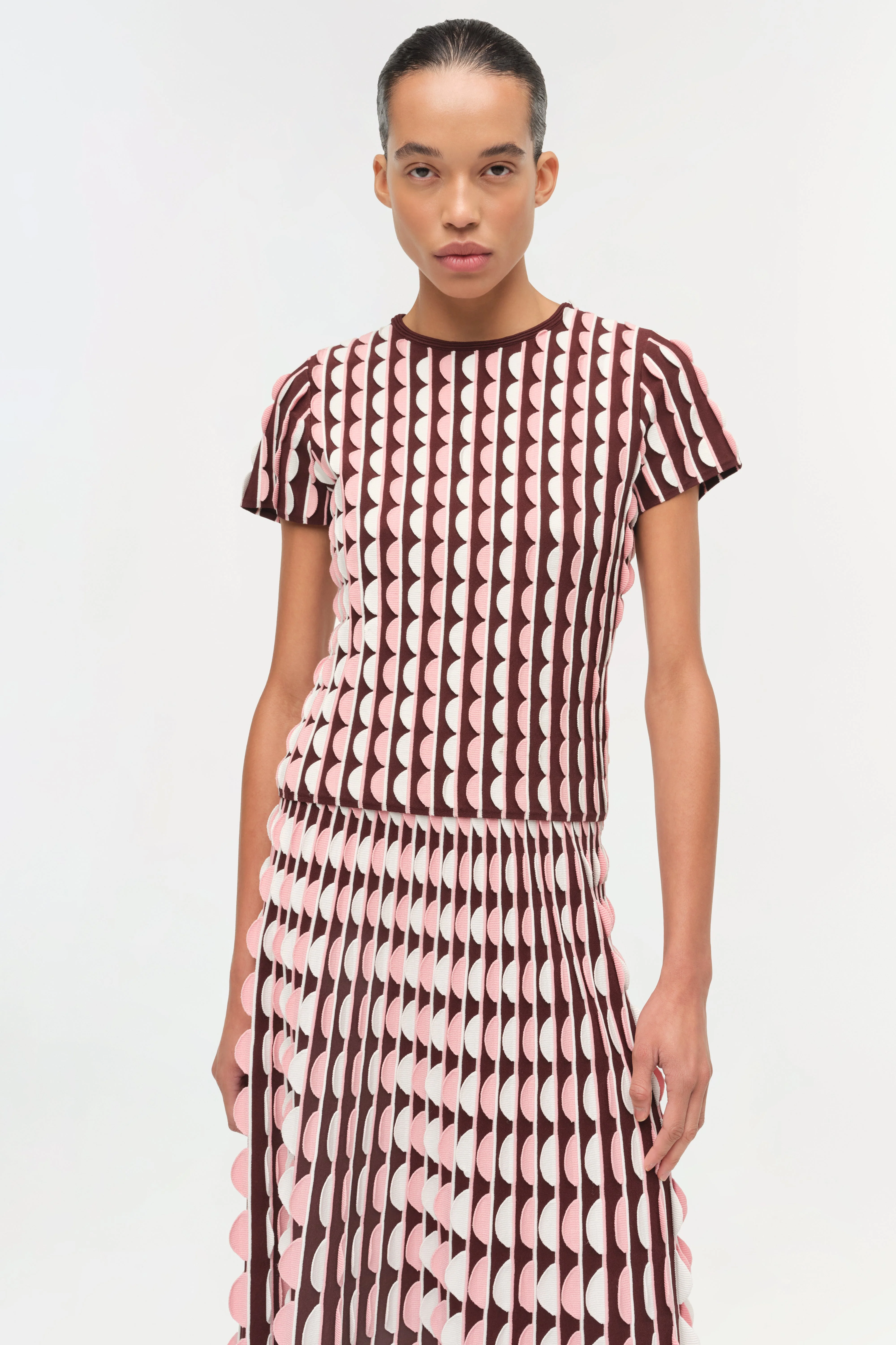 Simkhai - Micah Scalloped Knit Midi Skirt - Image 3