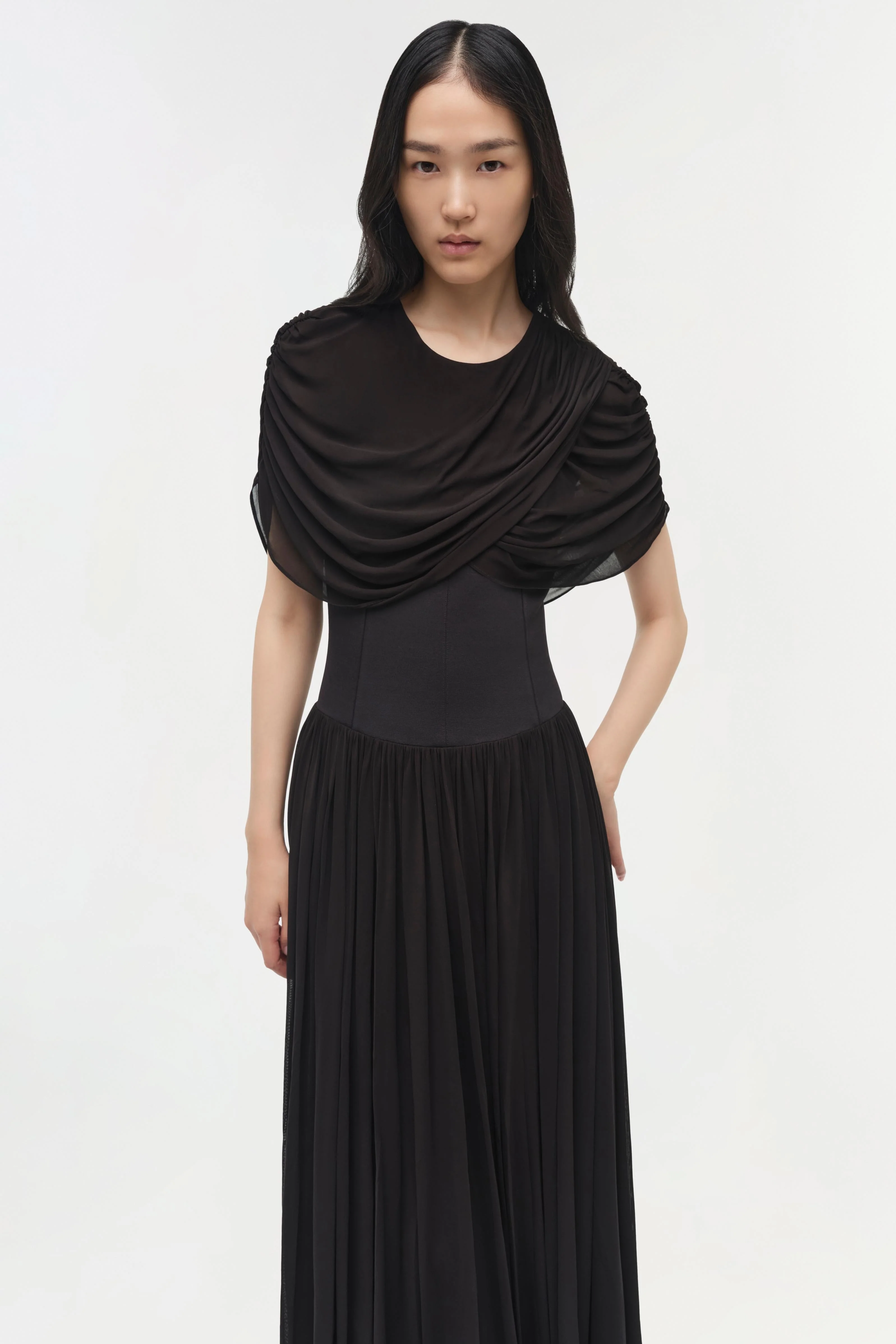 Simkhai - Nancie Draped Jersey Cape Maxi Dress - Image 3