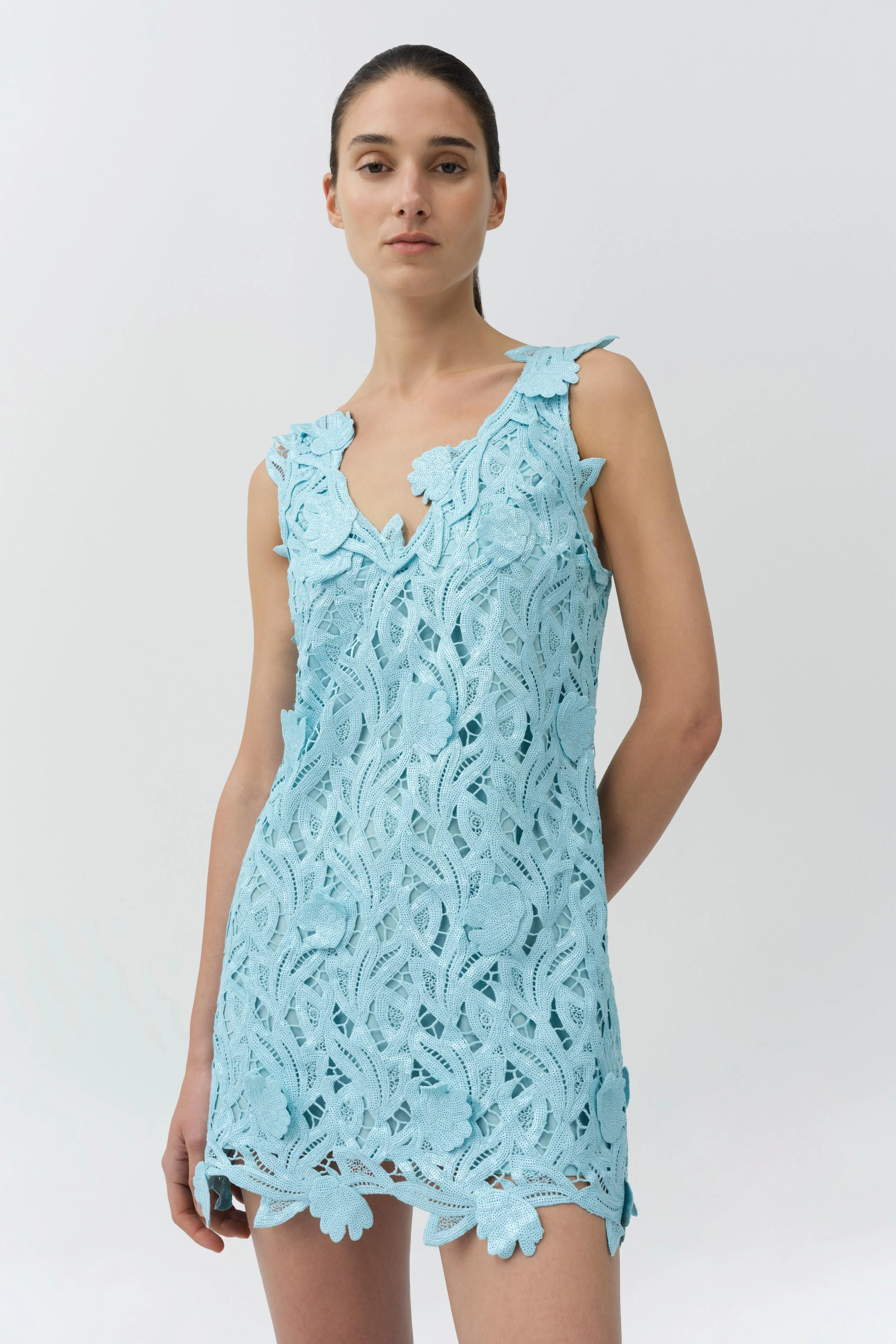 Simkhai - Raina Embroidered Sequin Mini Dress - Image 3