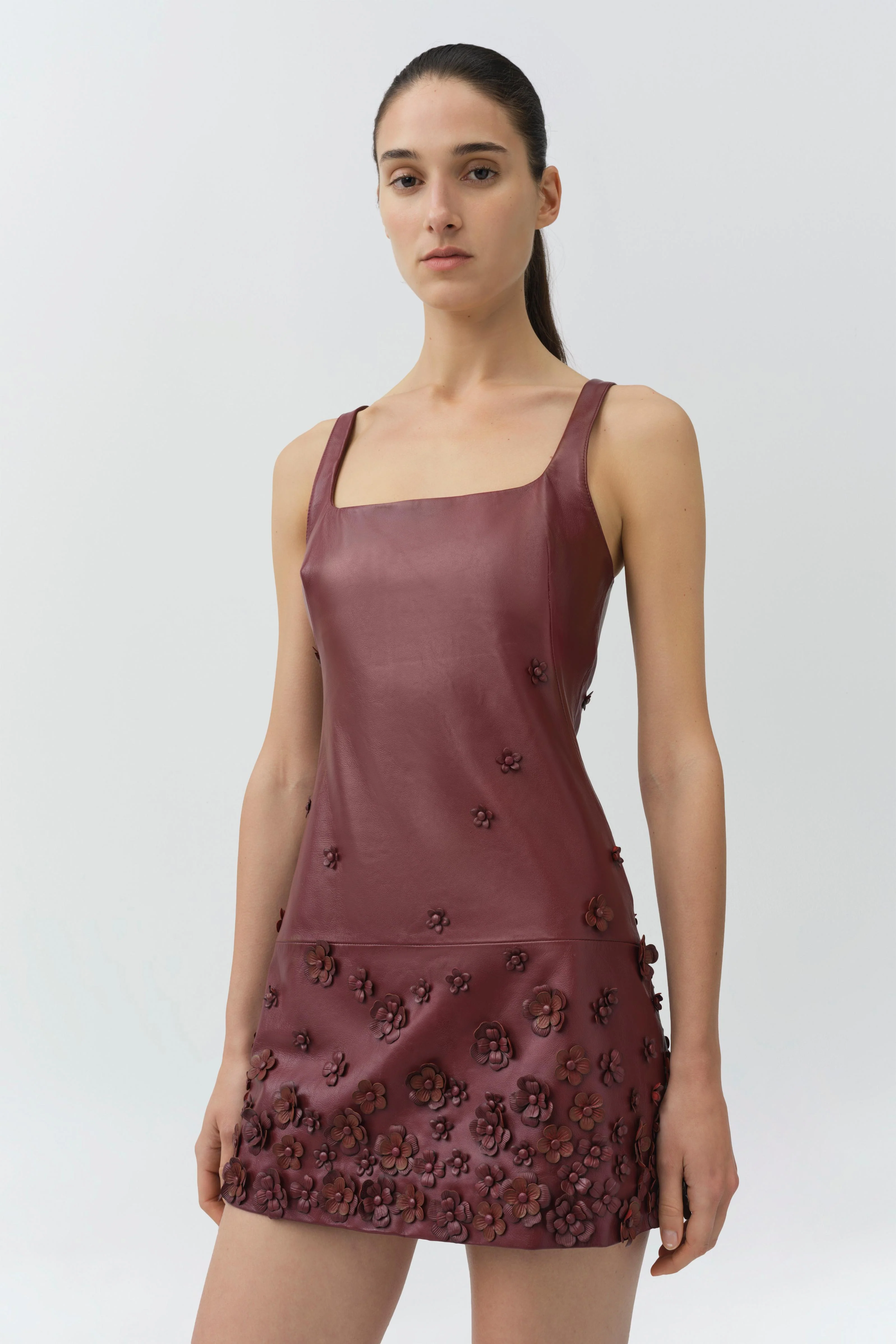 Simkhai - Talen Floral Leather Mini Dress - Image 3