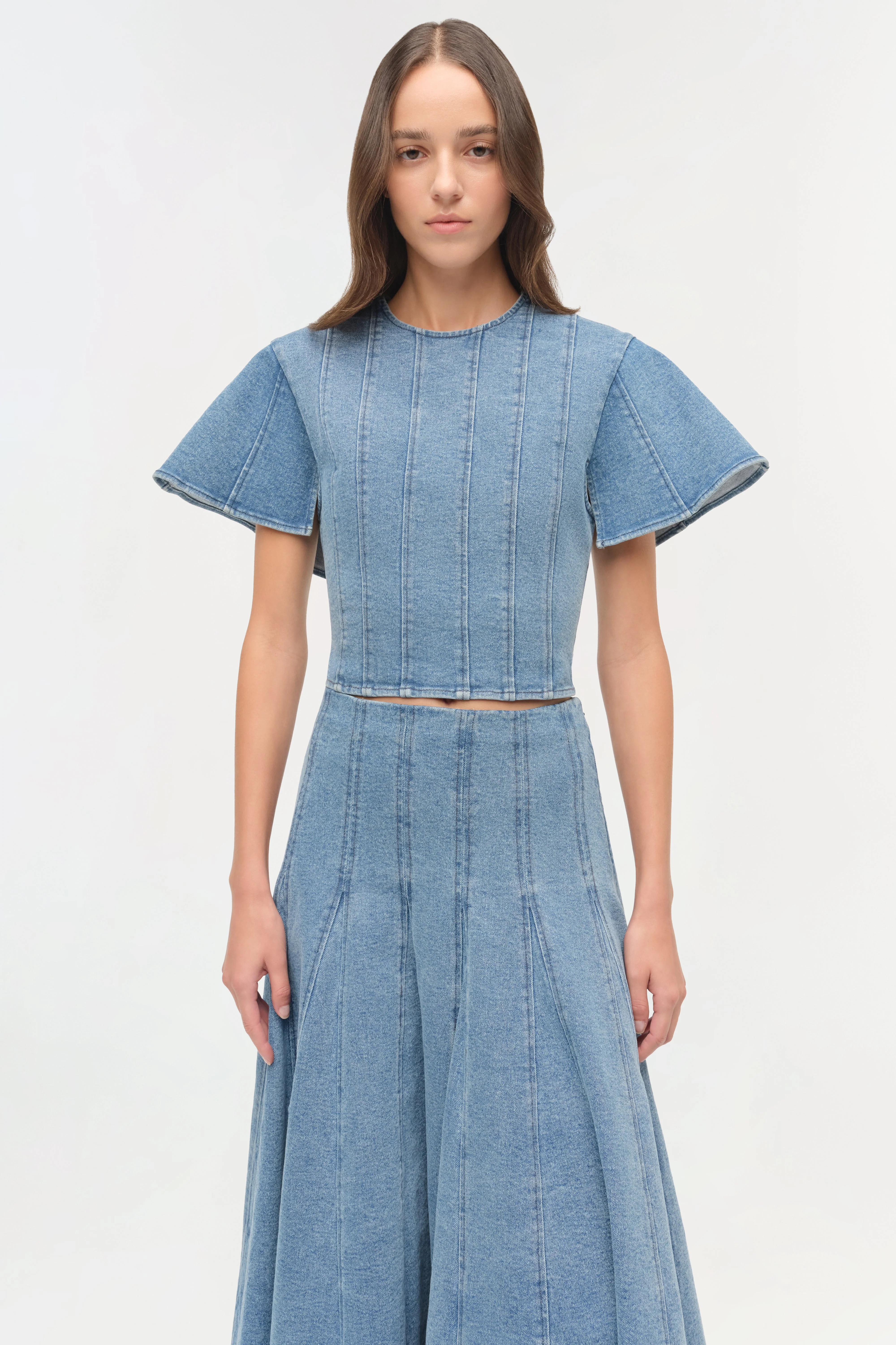 Simkhai - Taylan Structured Denim Midi Skirt - Image 4