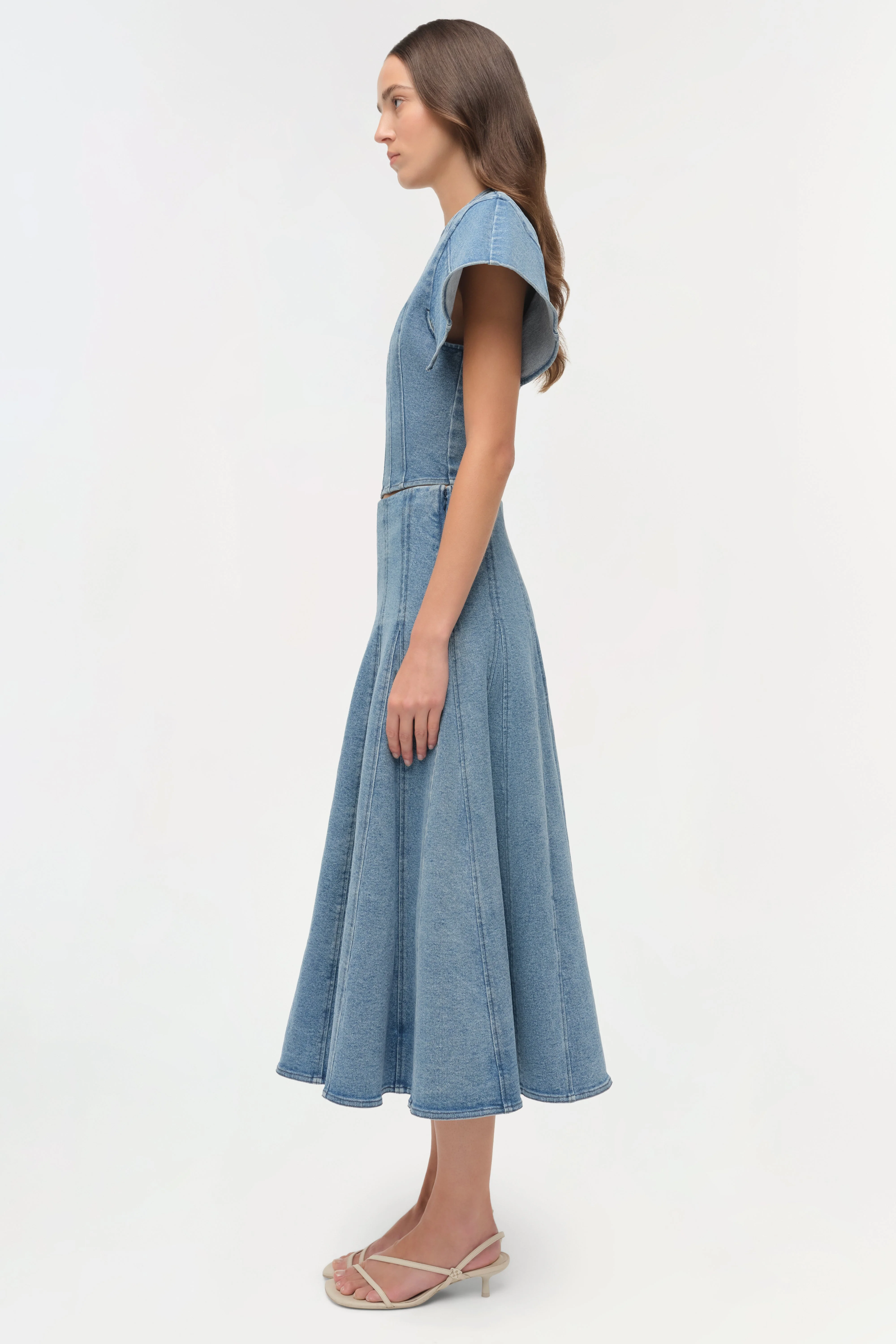 Simkhai - Taylan Structured Denim Midi Skirt - Image 5