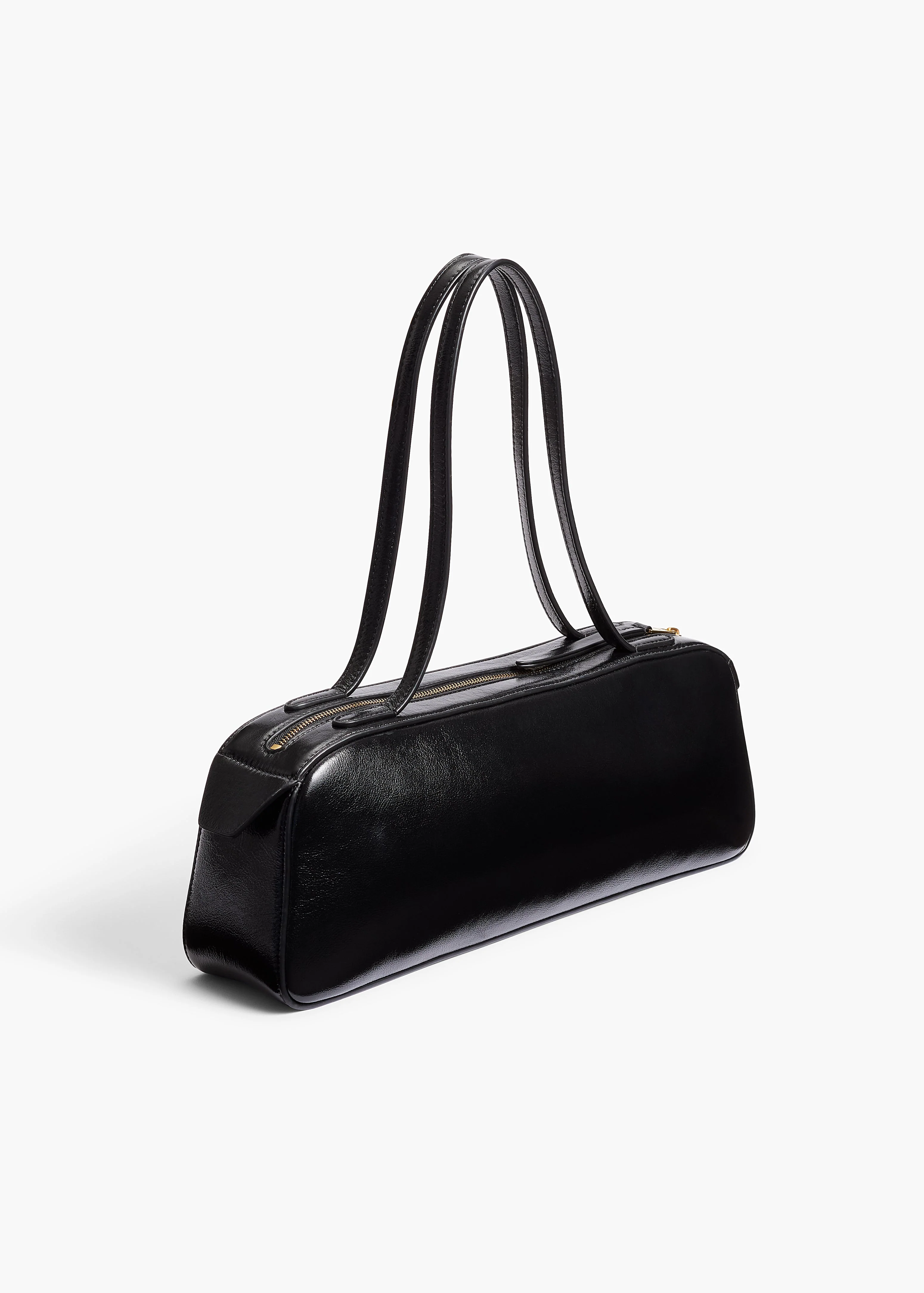 Khaite - Simona Shoulder Bag in Black Crackle Patent Leather - Image 2