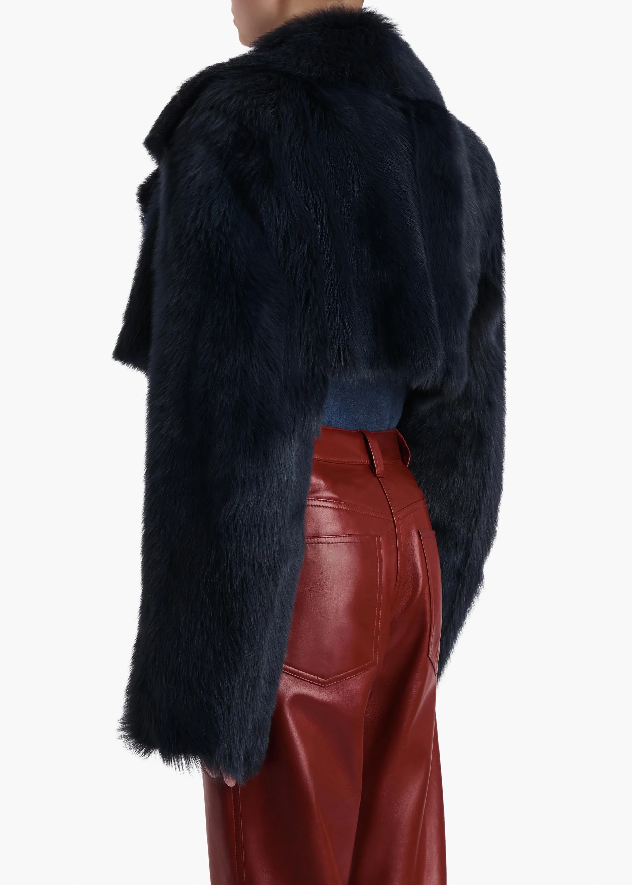 Khaite - Stallone Shearling Jacket in Dark Navy - Image 4