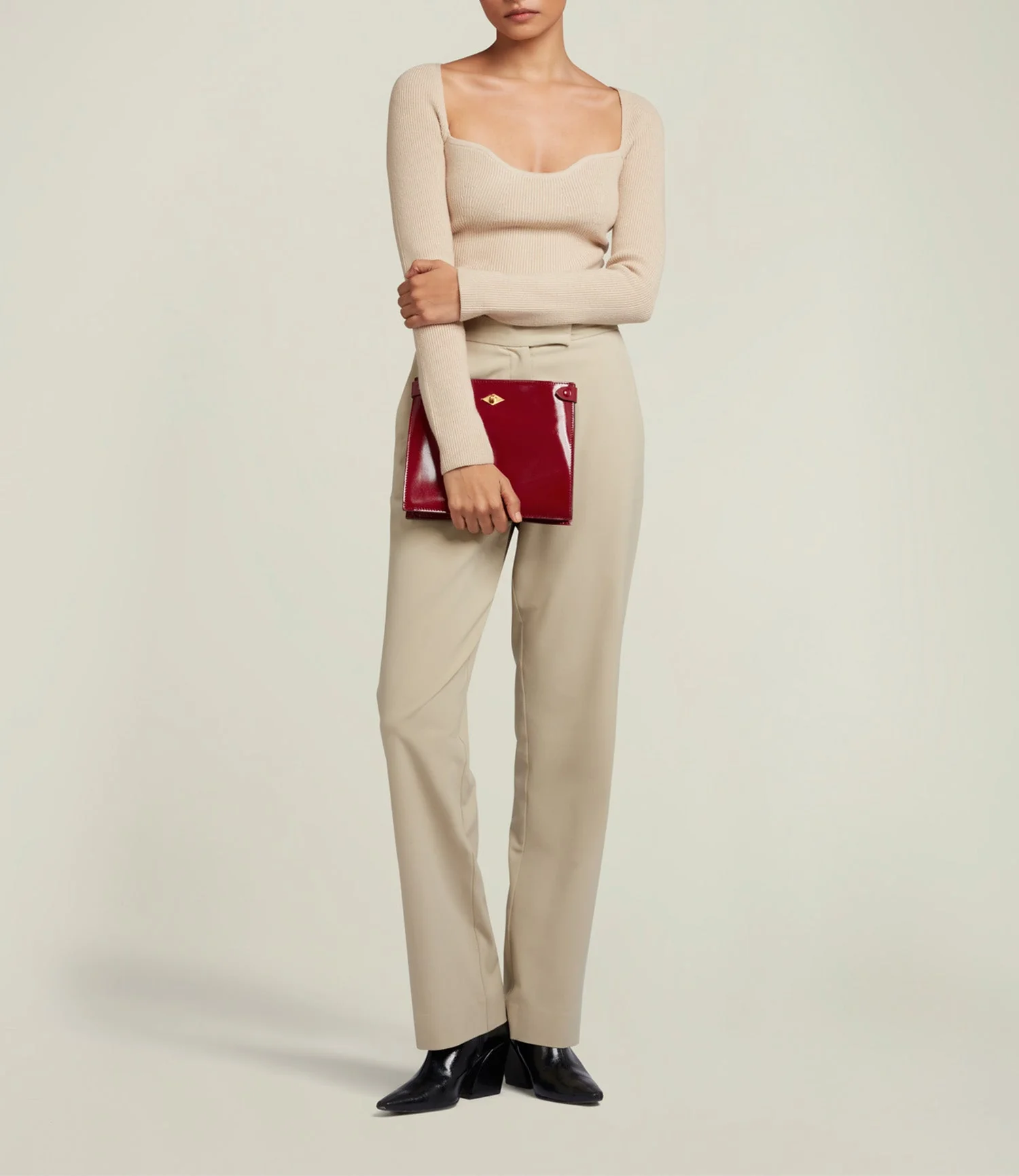 Metier - Stowaway Crossbody Glossy Calfskin Classic Red - Image 5
