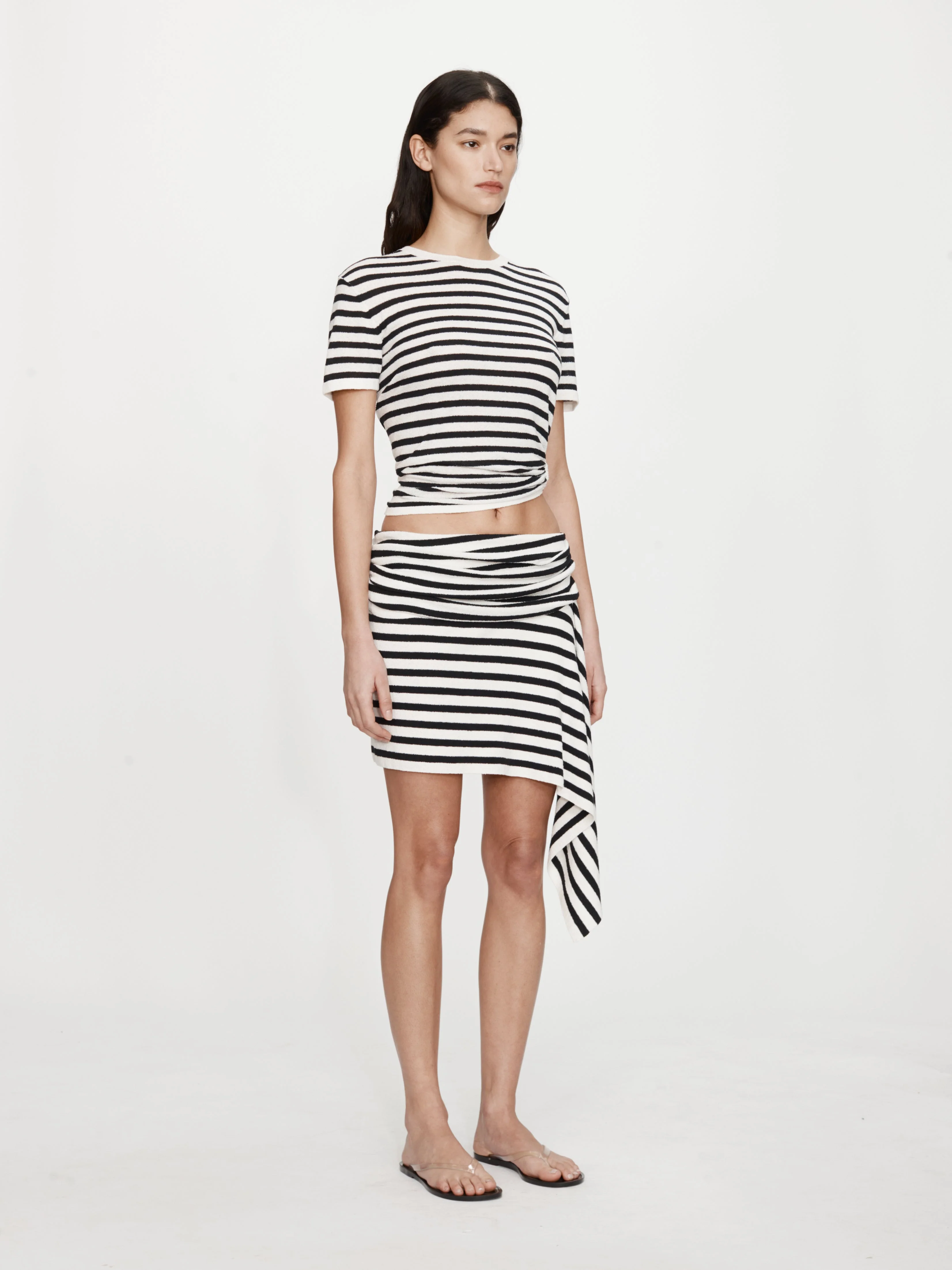 Christopher Esber - Stripe Knit Extension Drape Mini Skirt - Image 2