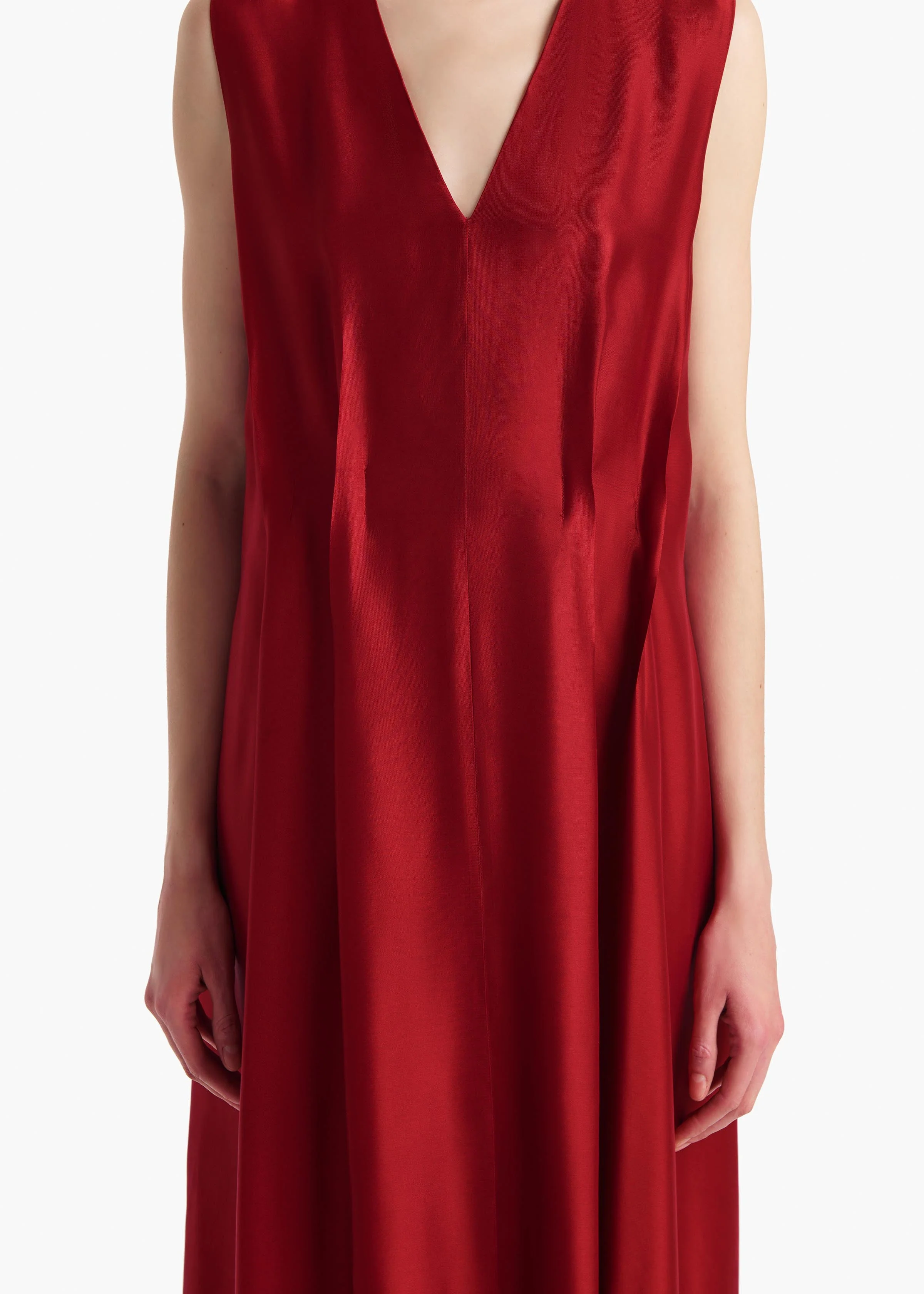 Khaite - Syd Dress in Crimson - Image 5